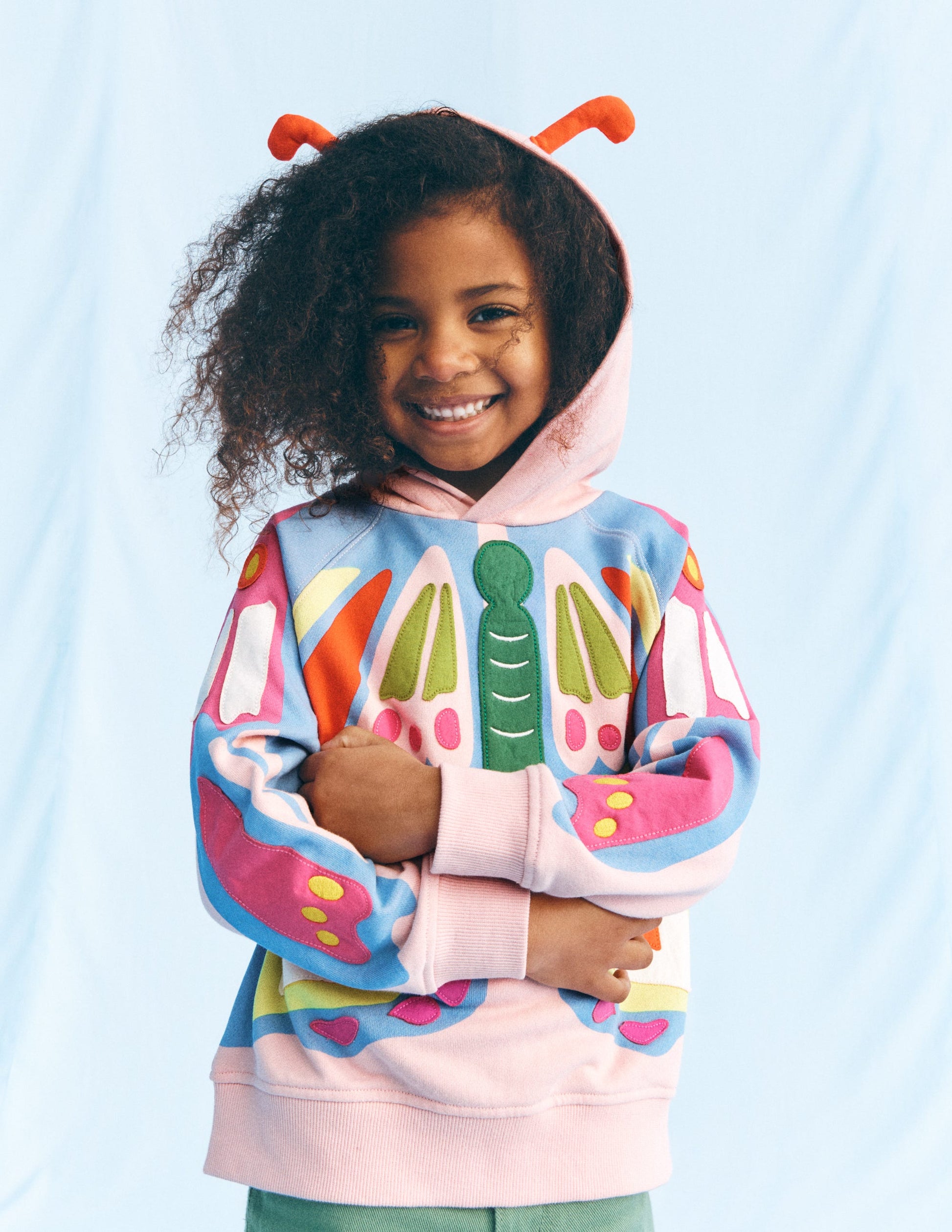 Novelty Relaxed Hoodie-Pink Butterfly-4