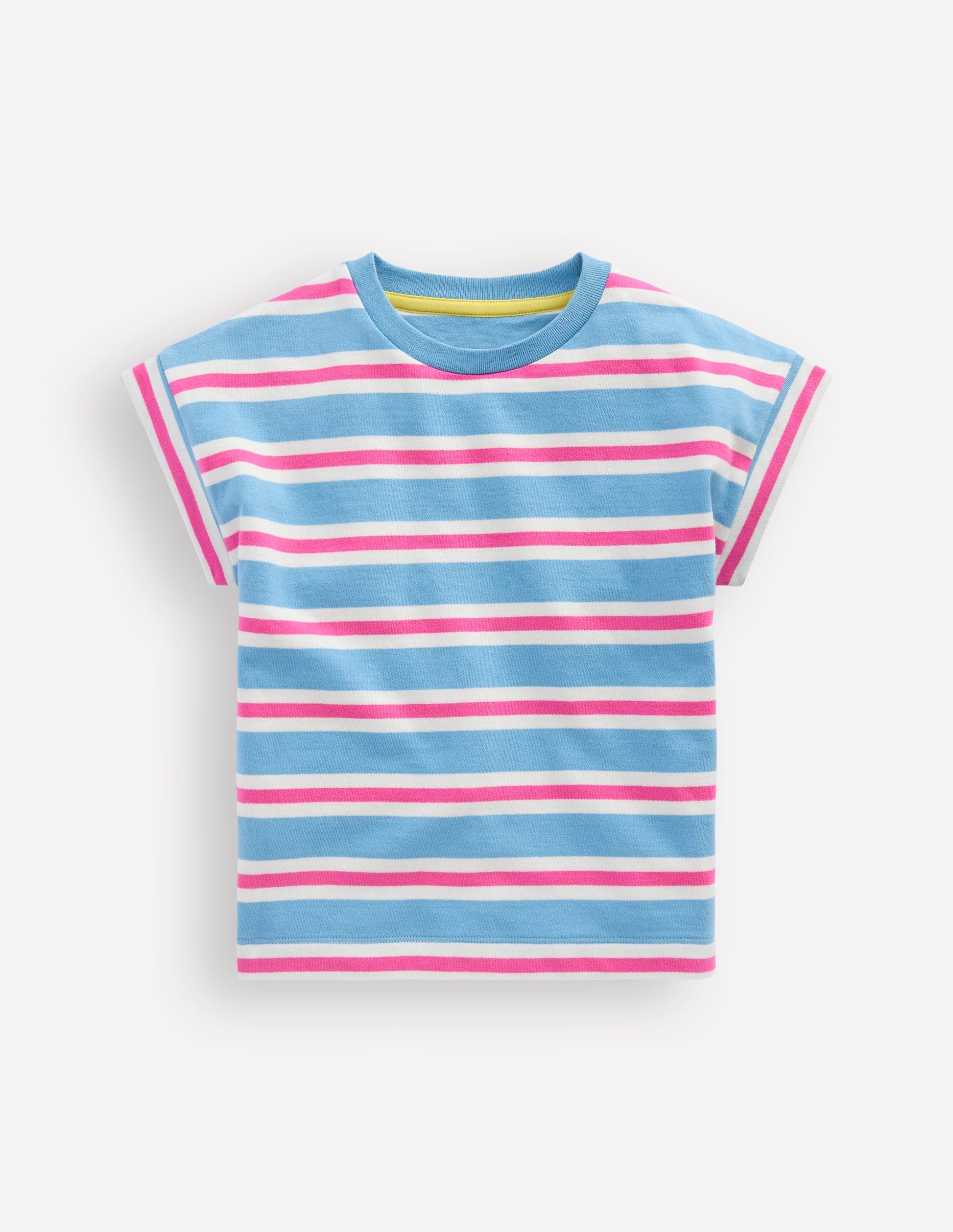 Short Sleeve Sweat Top-Blue Stripe-2
