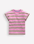 Short Sleeve Sweat Top-Water Lilly Pink/ Russet