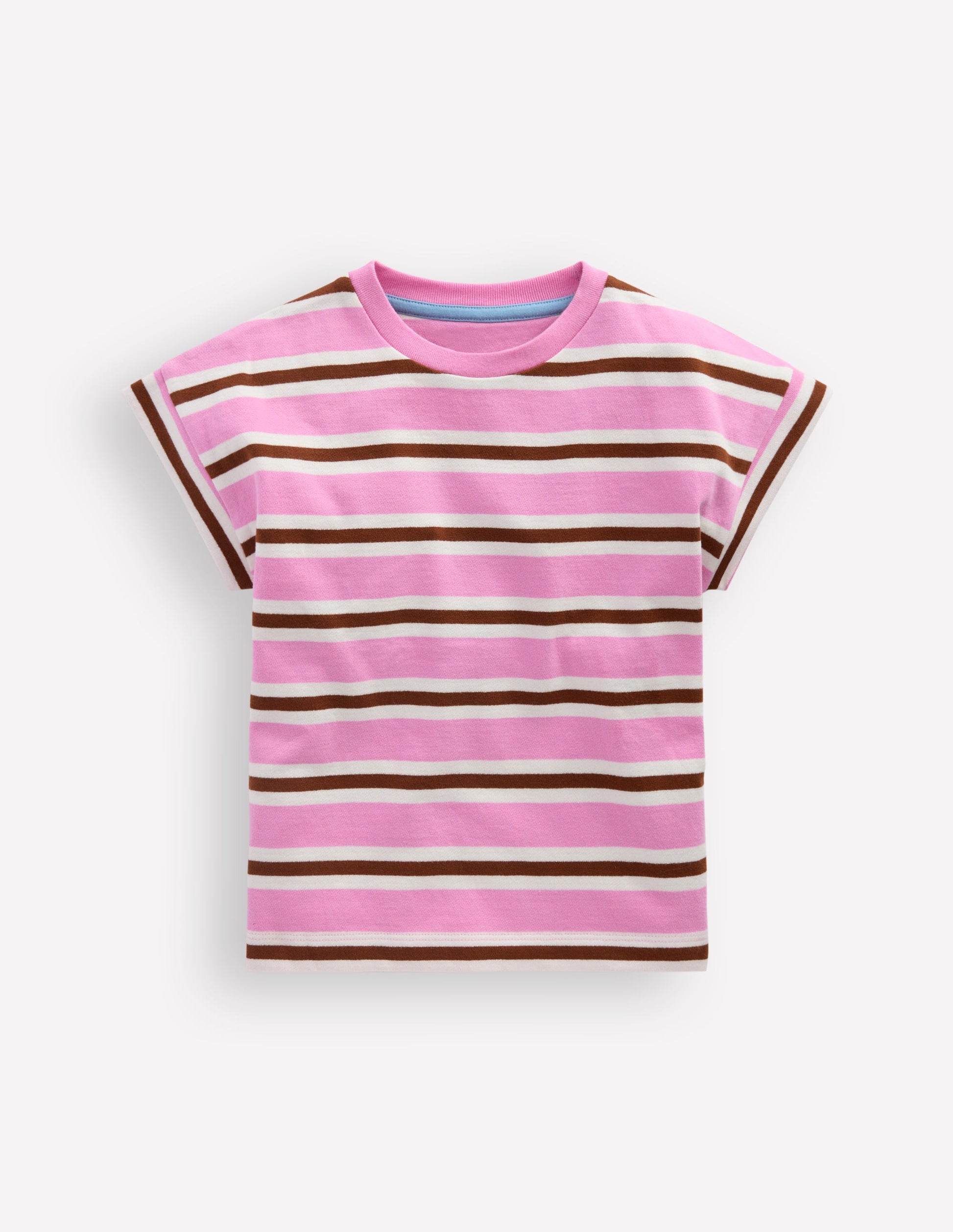 Short Sleeve Sweat Top-Water Lilly Pink/ Russet-1