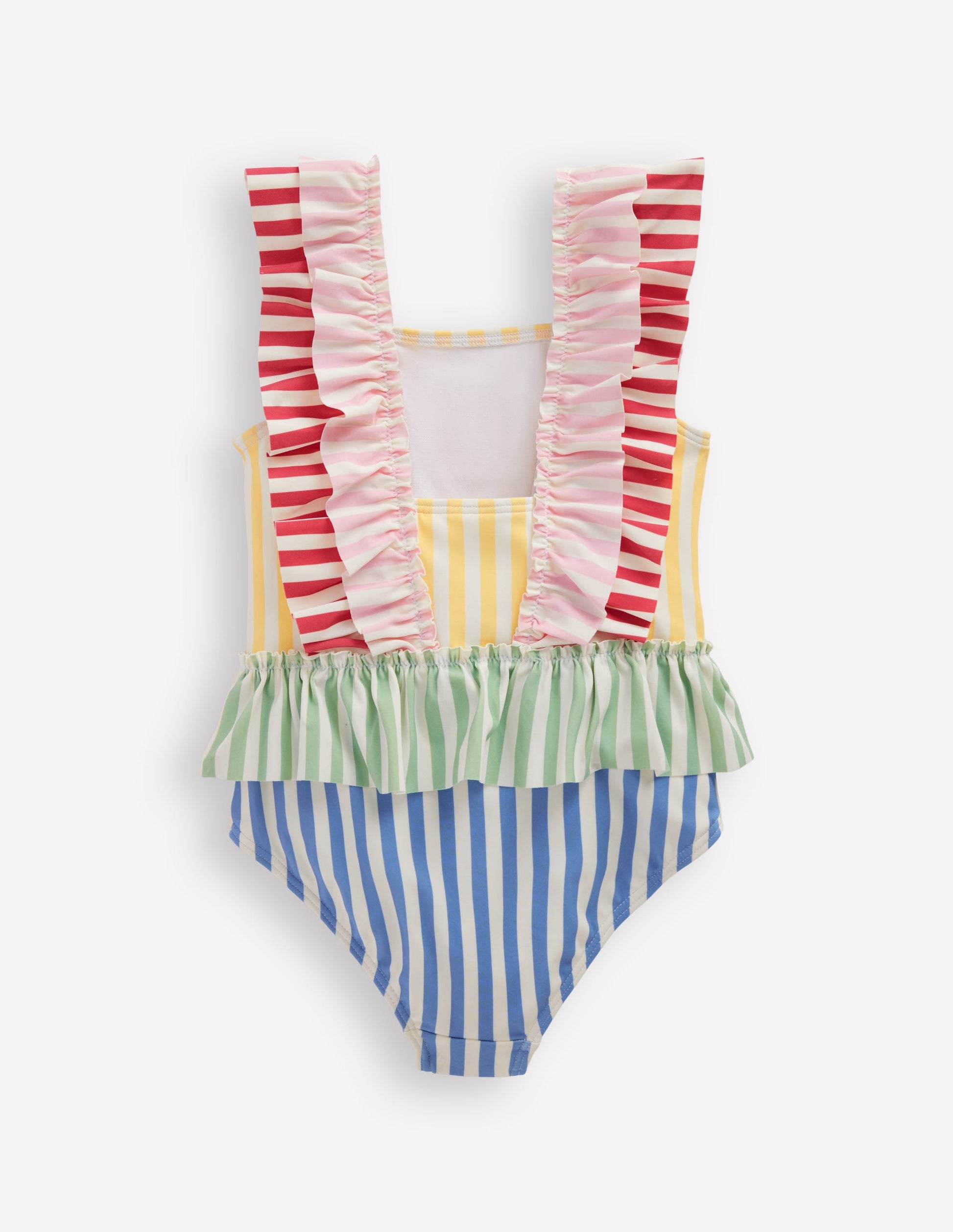 Frill Peplum Swimsuit-Hotchpotch Stripe-2
