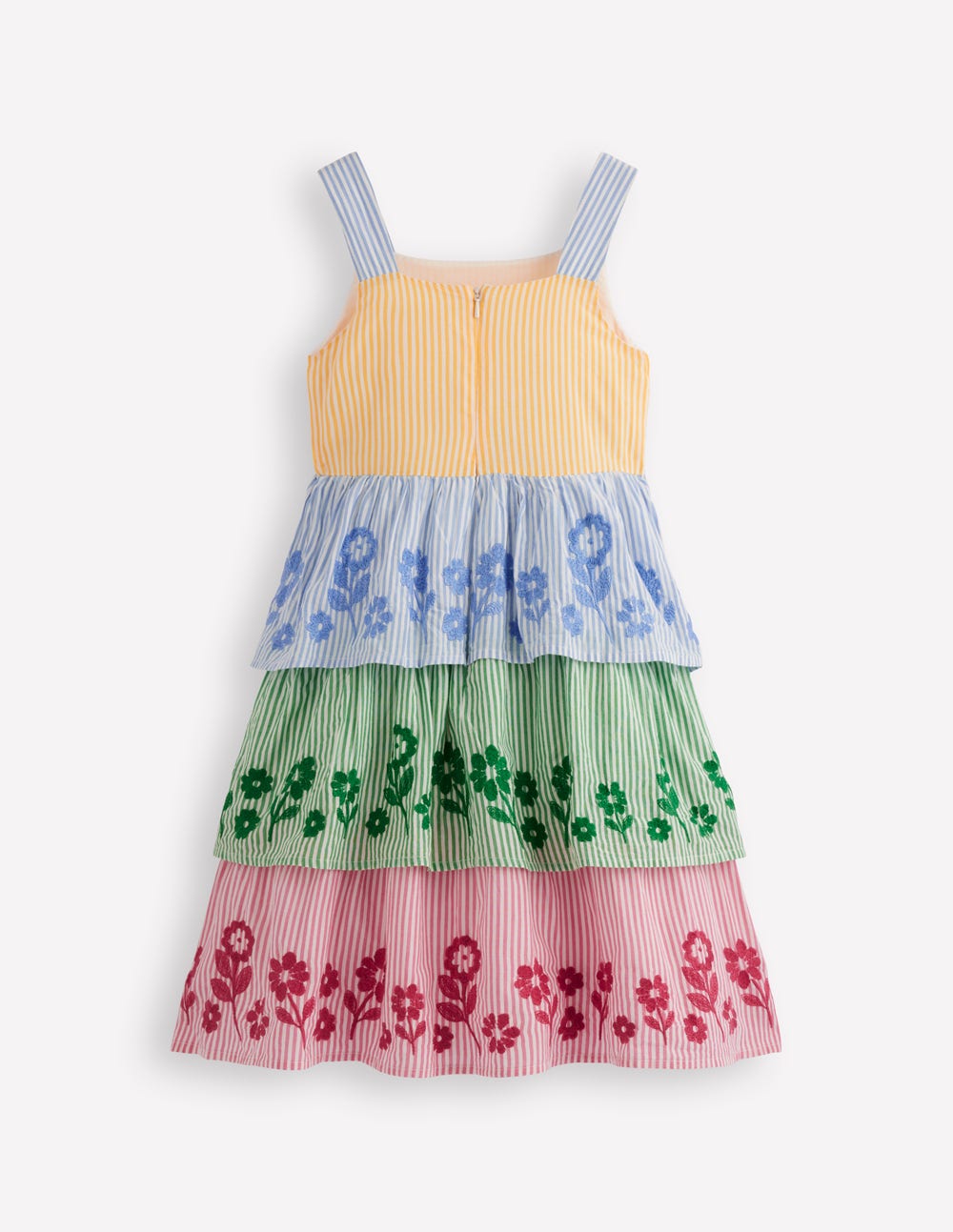 Hotchpotch Tiered Dress-Hotchpotch Stripe Embroidery-4