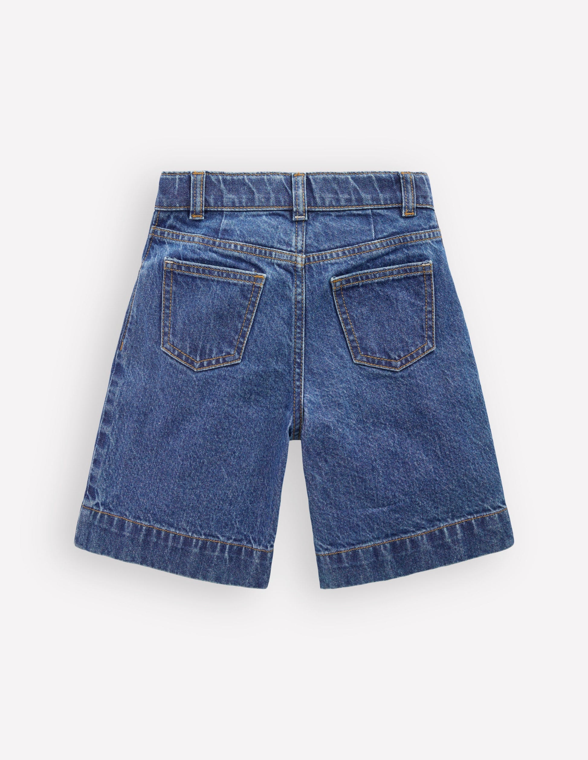 Long Denim Shorts-Mid Vintage Denim-4