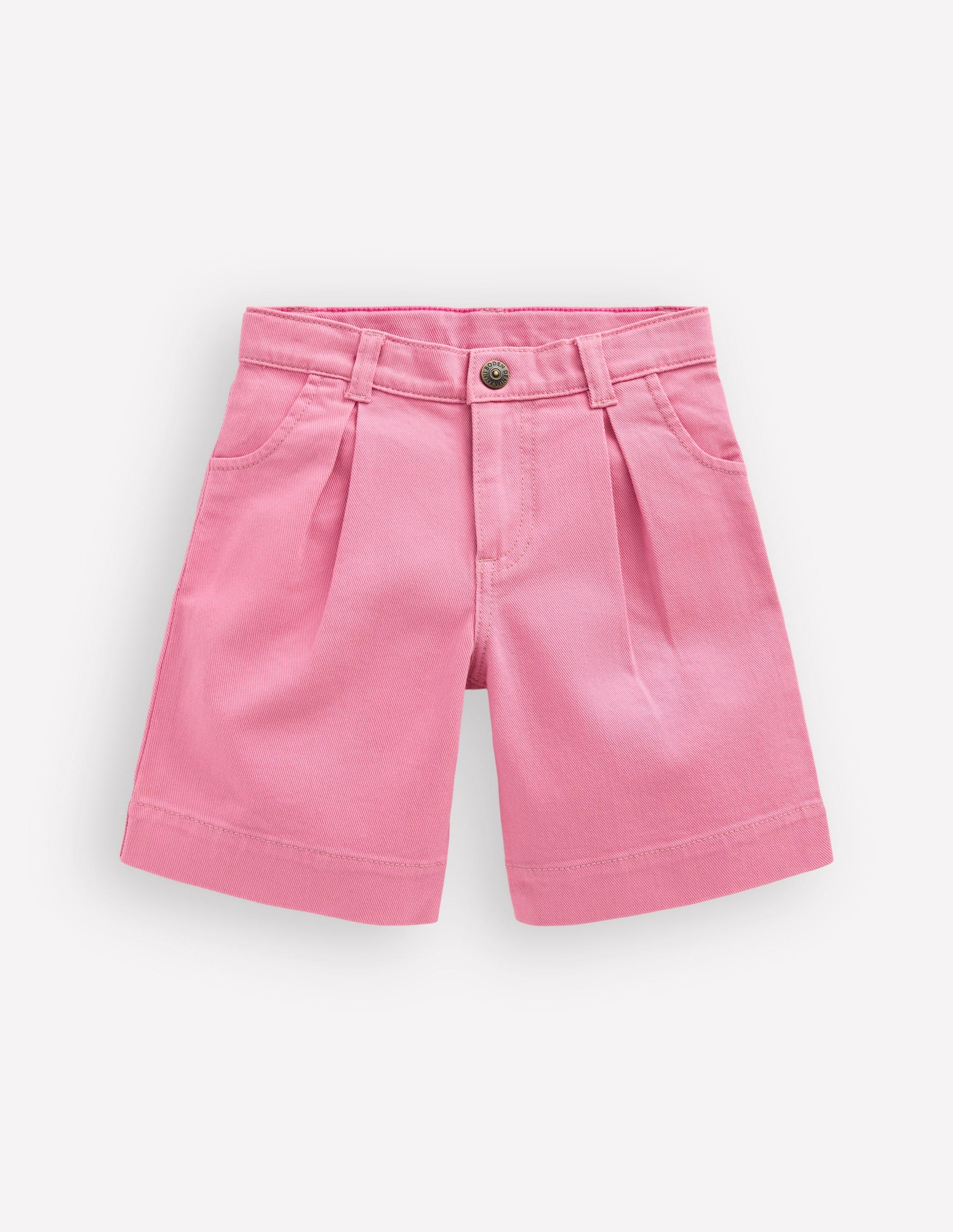 Long Denim Shorts-Bubblegum Pink-1