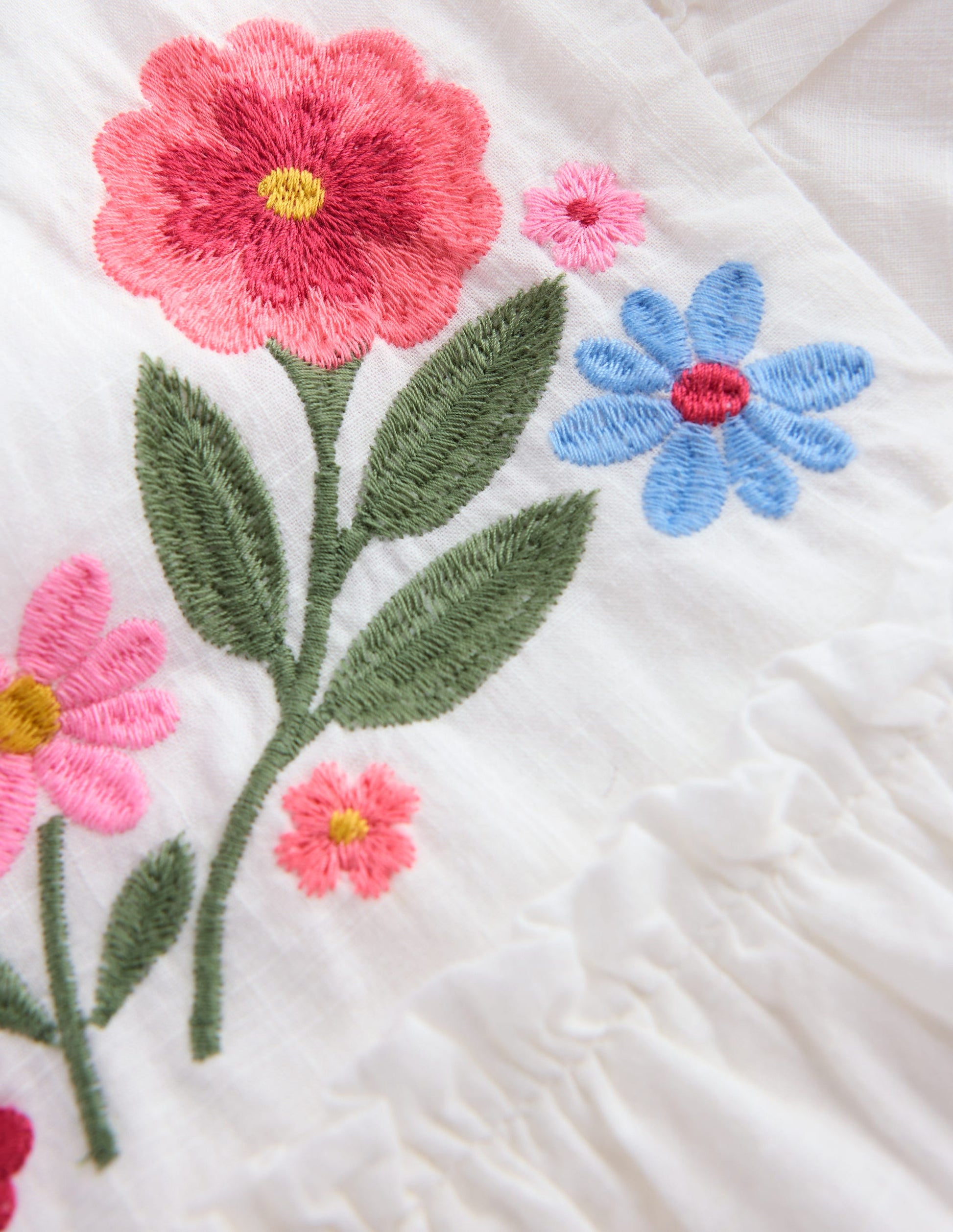 Drop Waist Bubble Dress-Soft Ivory Embroidery-4