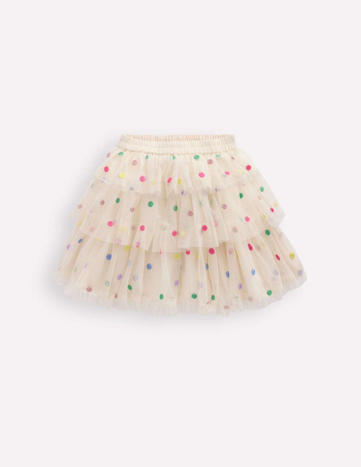 Tulle Interest Skirt-Soft Ivory Multi Spot - Image 3