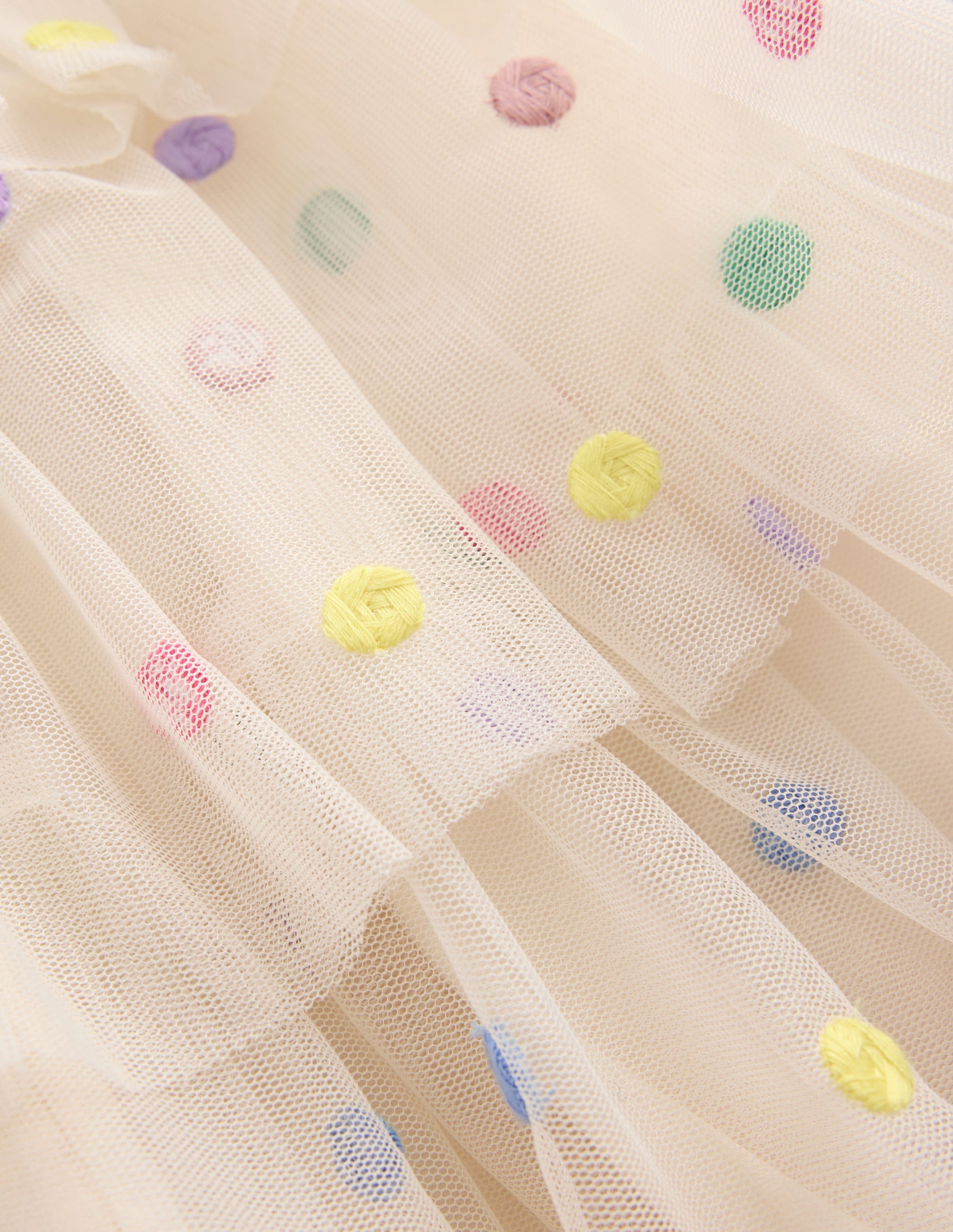Tulle Interest Skirt-Soft Ivory Multi Spot - Image 5