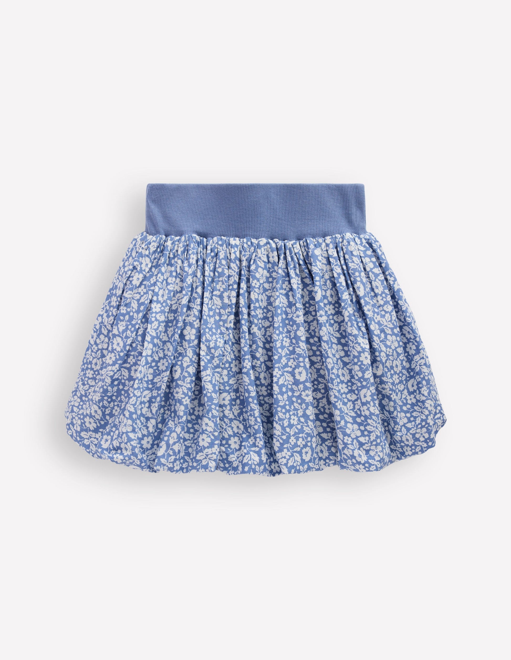 Bubble Hem Skirt-Wave Blue Vintage Ditsy Floral-2