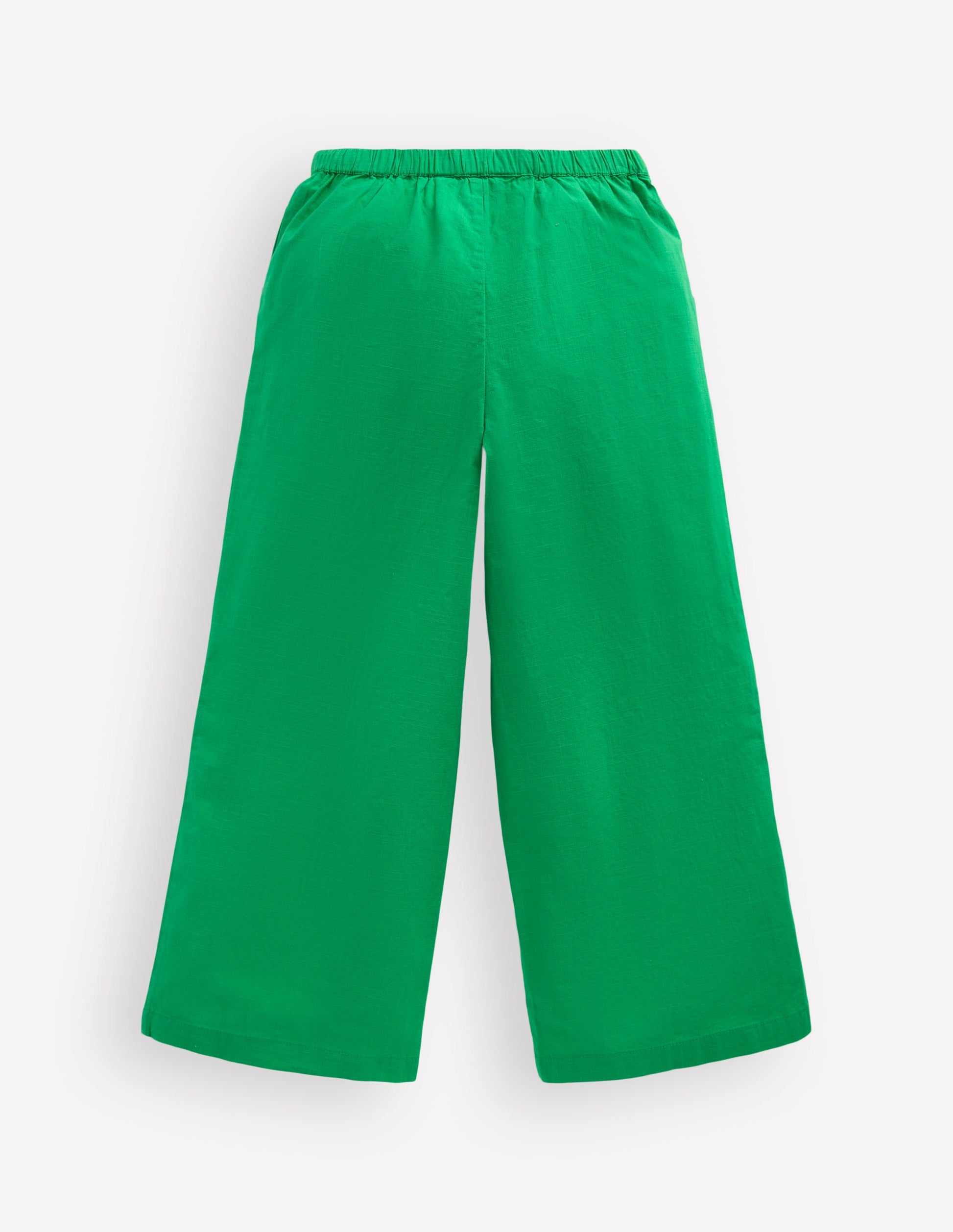 Appliqué Pull-on Trousers-Green Flamingos-3