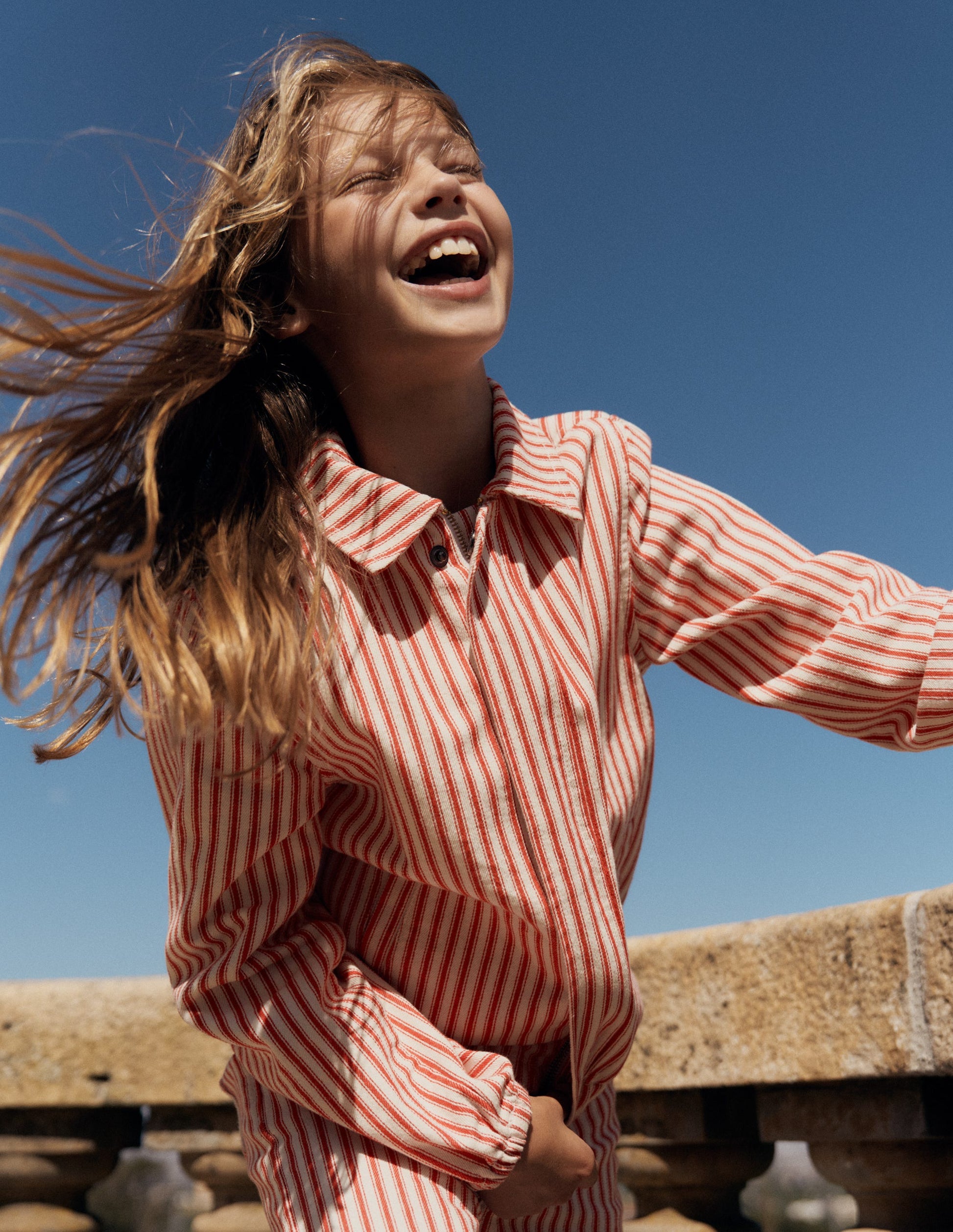 Twill bomber jacket-Poppy Red Tram Stripe-1