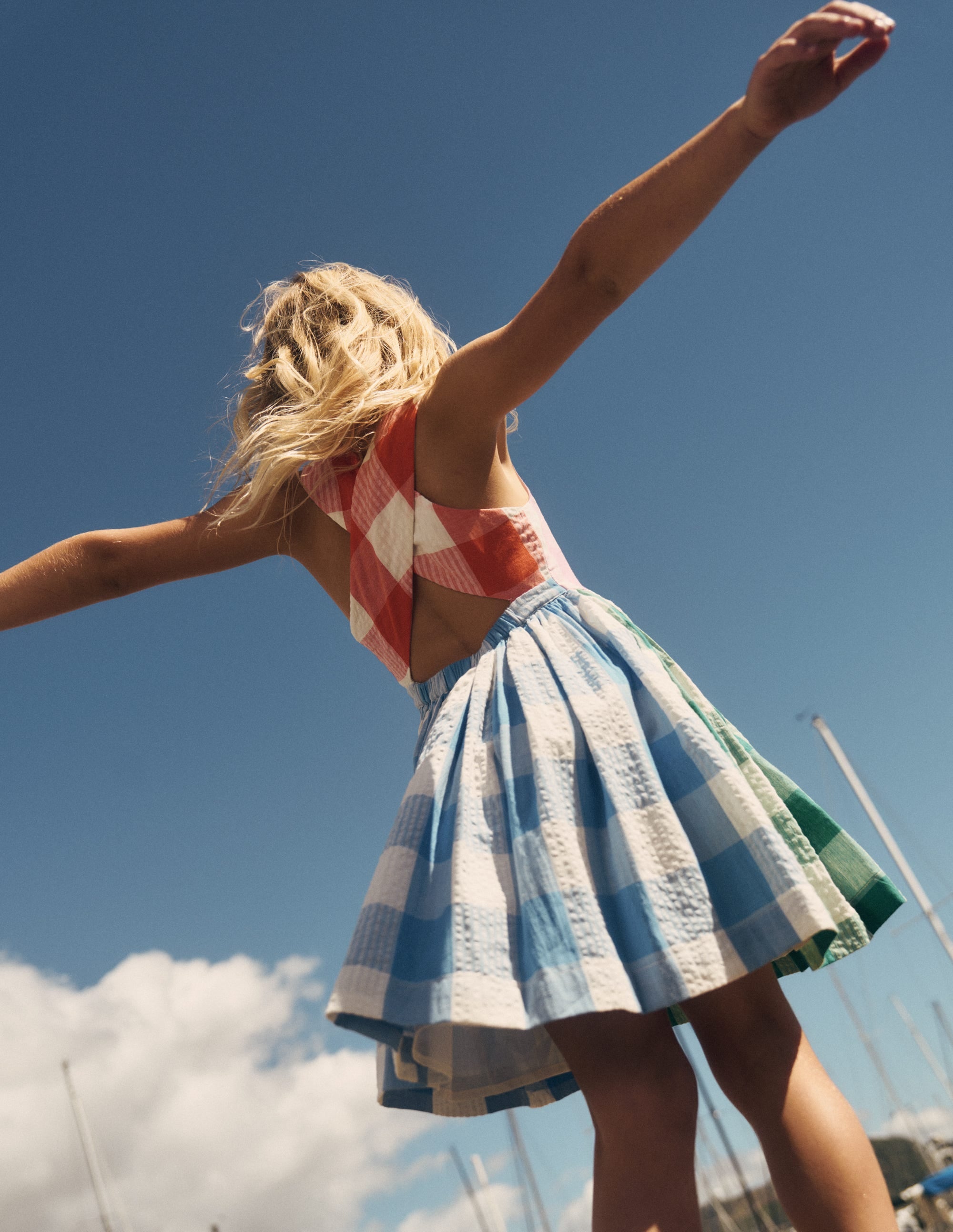 Harper Cross-Back Dress-Gingham Hotchpotch - Image 5