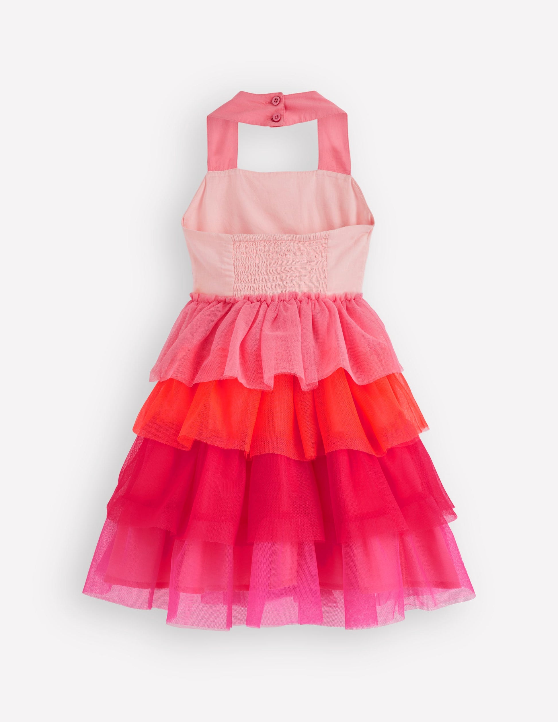TULLE MIX LOGO DRESS-Salmon Pink Flamingo-4