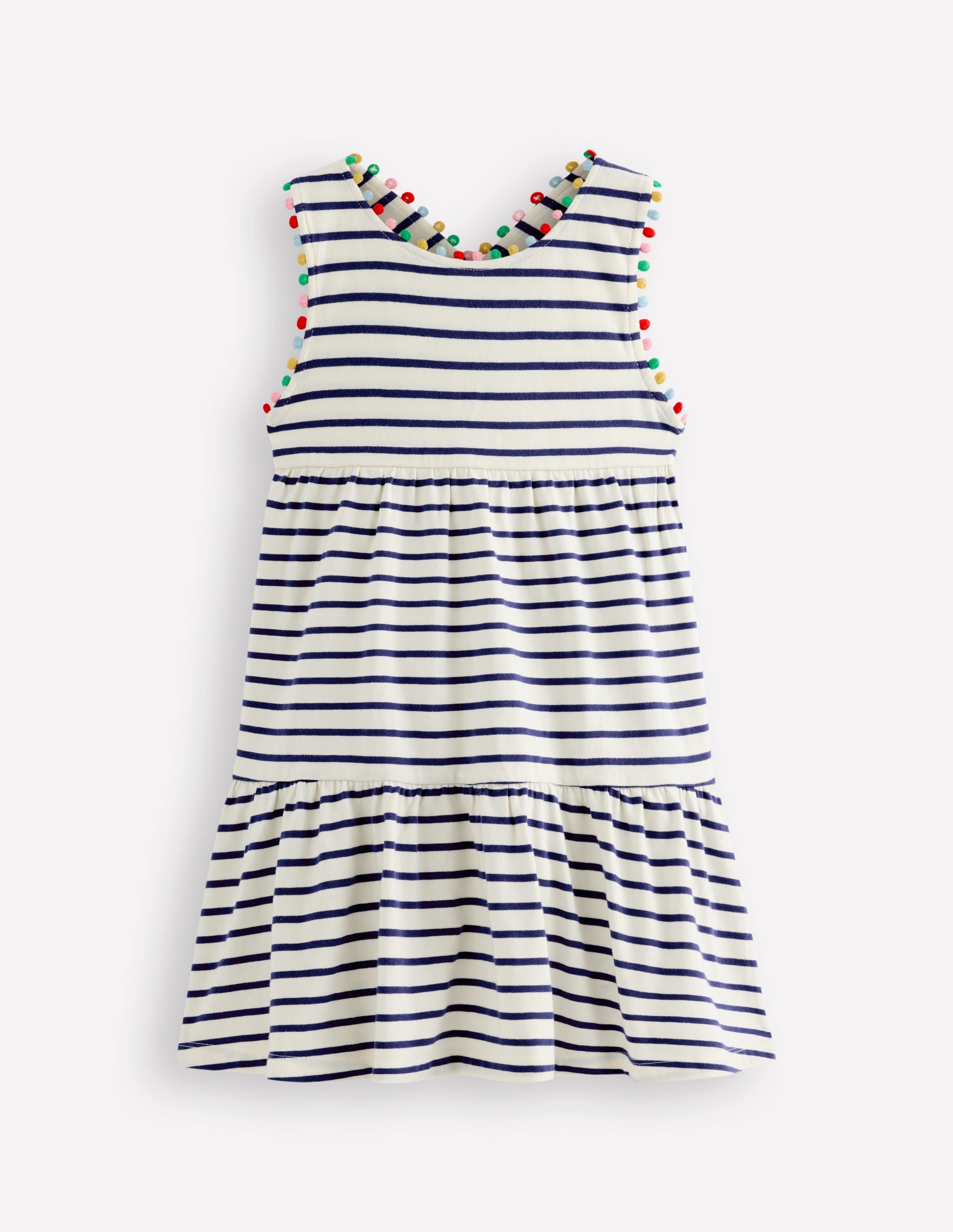 Jersey Cross-back Dress-Starboard Blue Stripe - Image 1