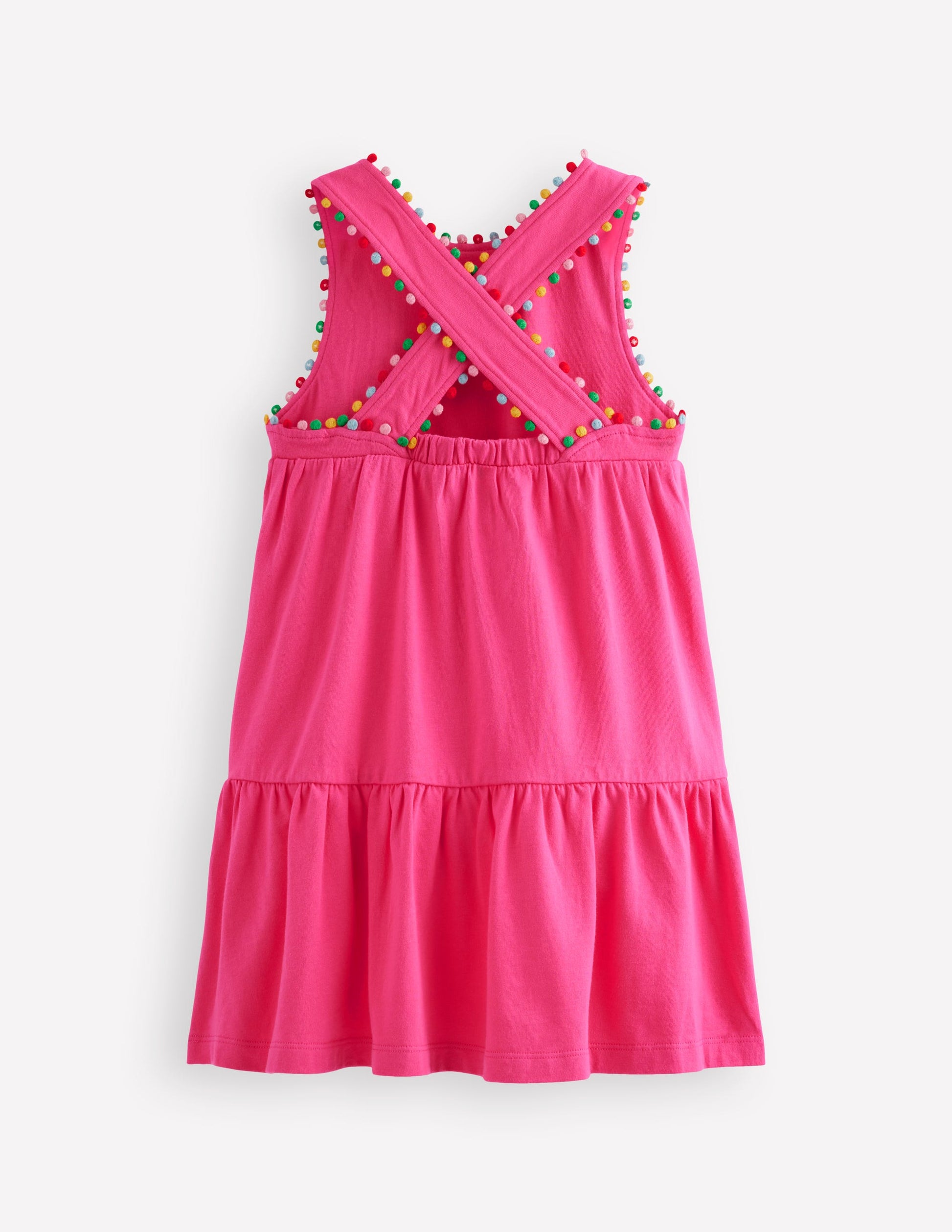 Jersey Cross-back Dress-Flamingo Pink-2