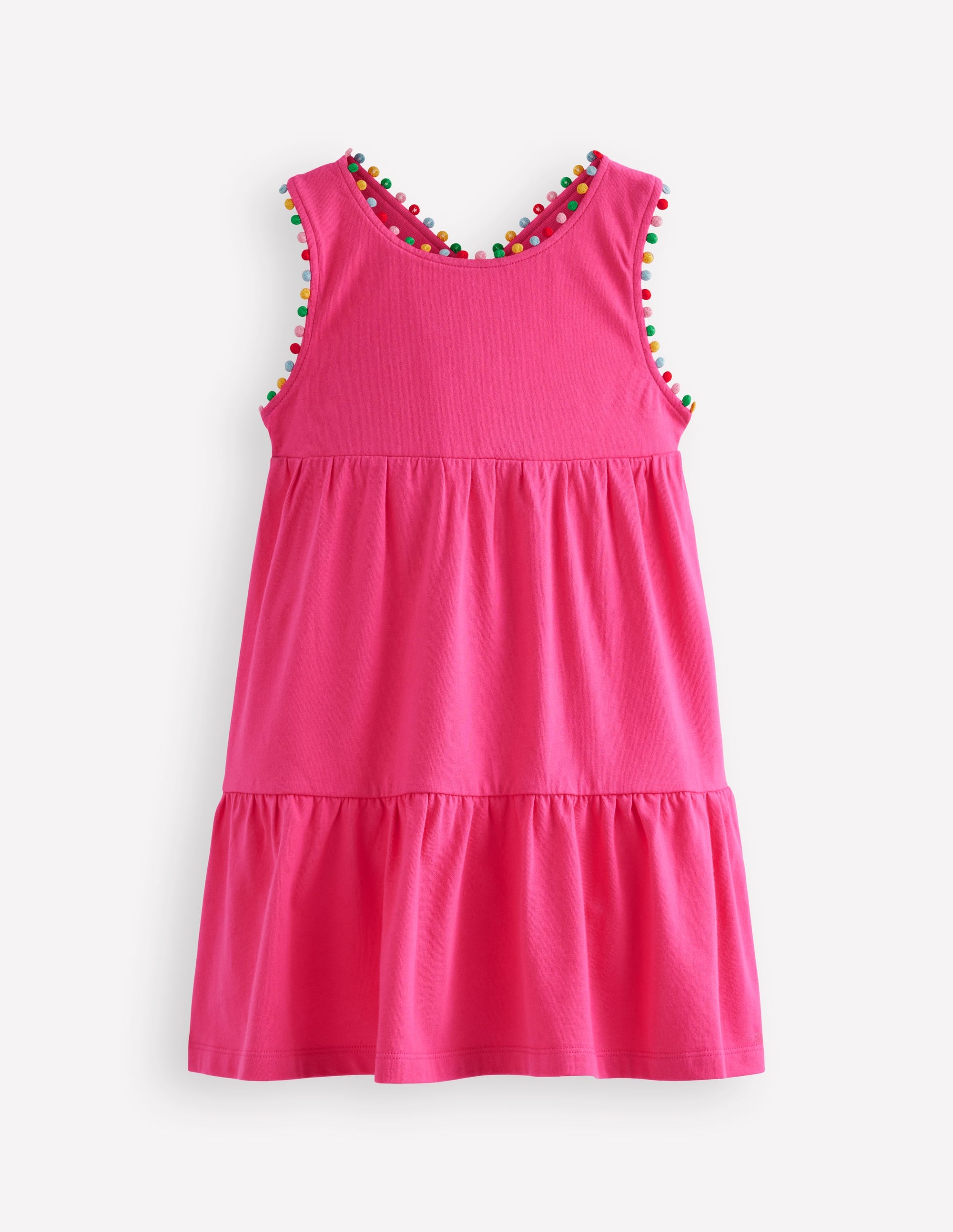 Jersey Cross-back Dress-Flamingo Pink - Image 1