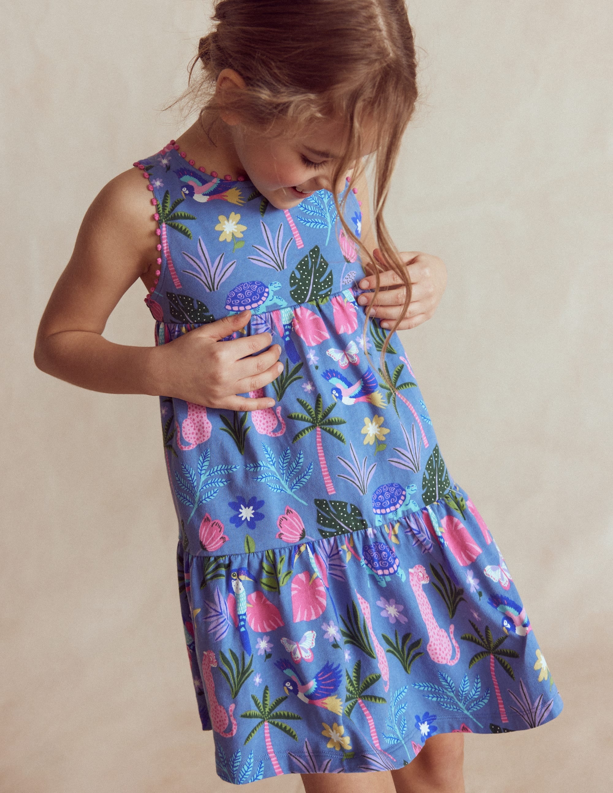Jersey Cross-back Dress-Quiet Harbour Animal Palm - Image 2