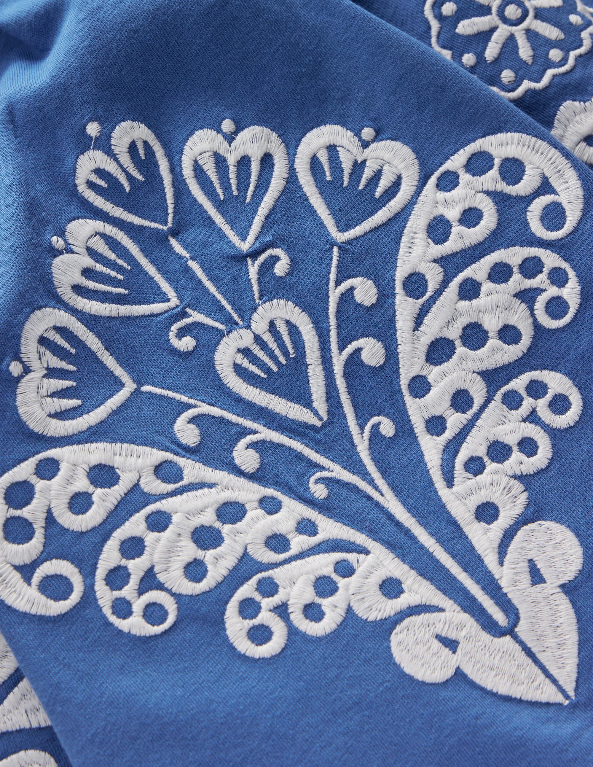 Embroidered V-back dress-Bright Blue Embroidery - Image 5
