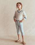 Capri Trousers-Blue Gingham