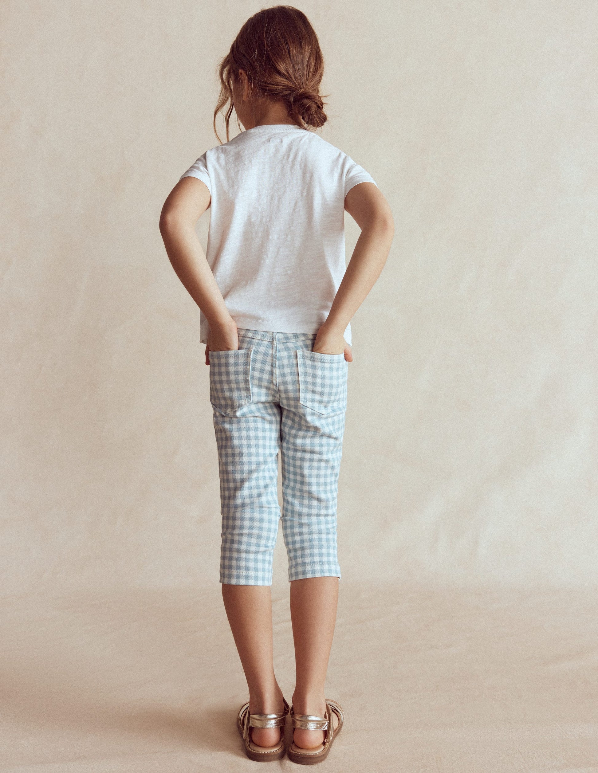Capri Trousers-Blue Gingham-3