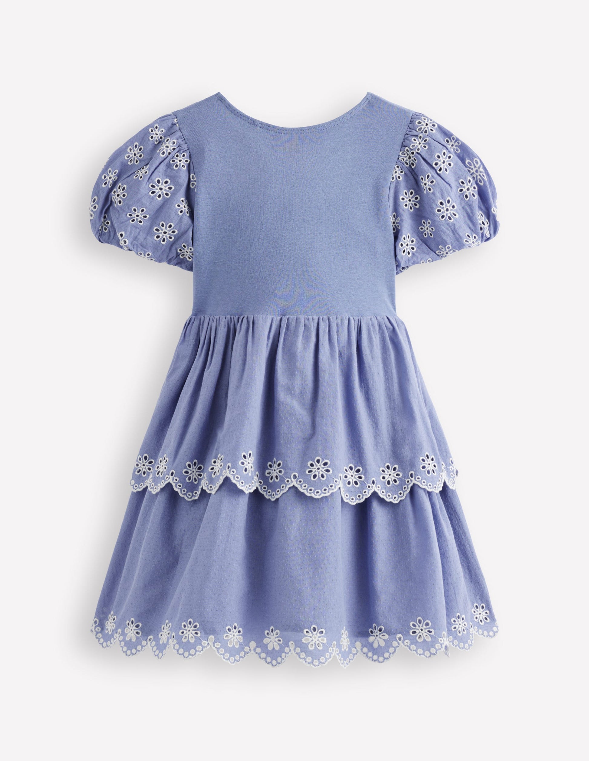 Broderie Rara Jersey Dress-Dusty Blue-5