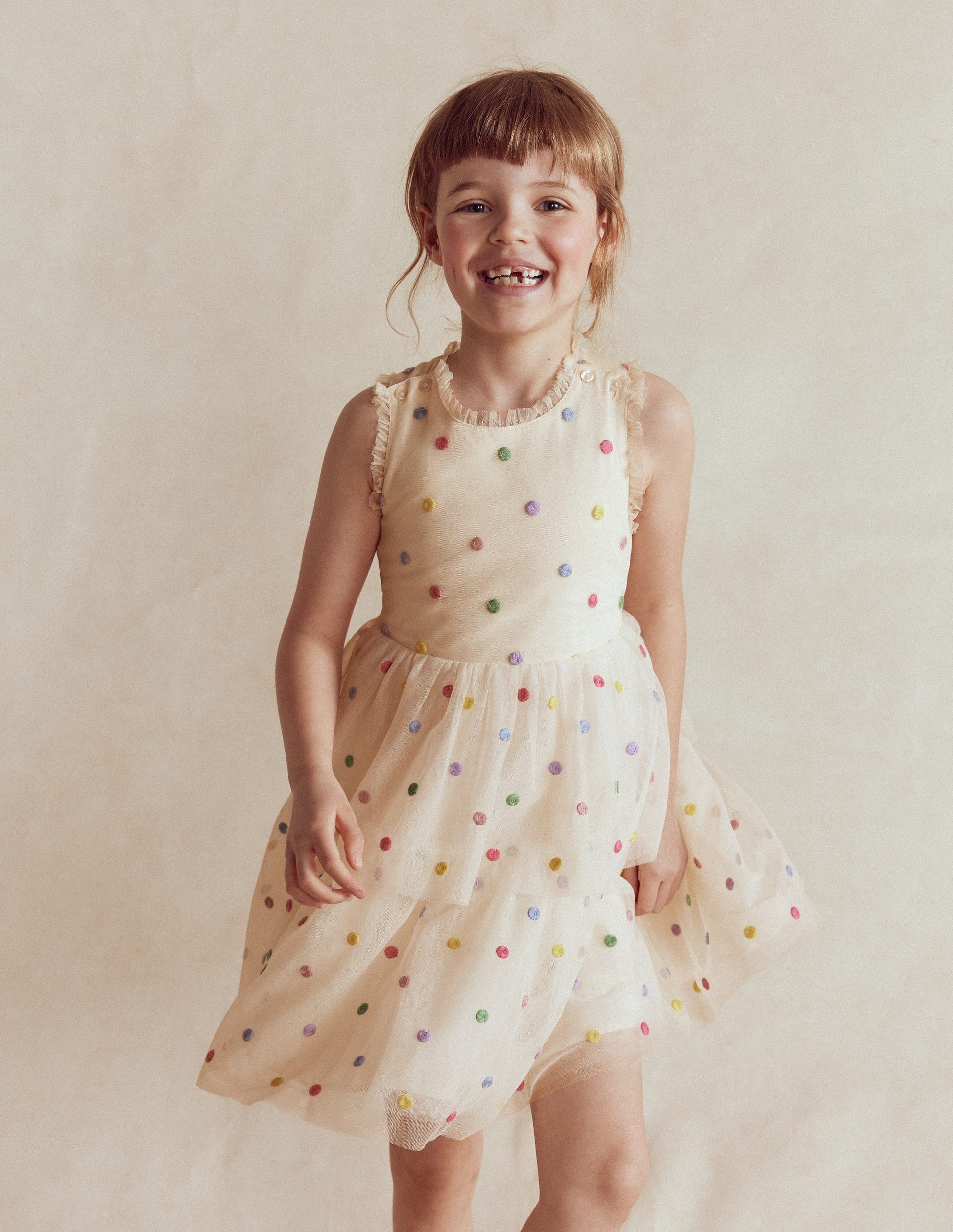 Spot Occasion Dress-Soft Ivory Multi Spot-2