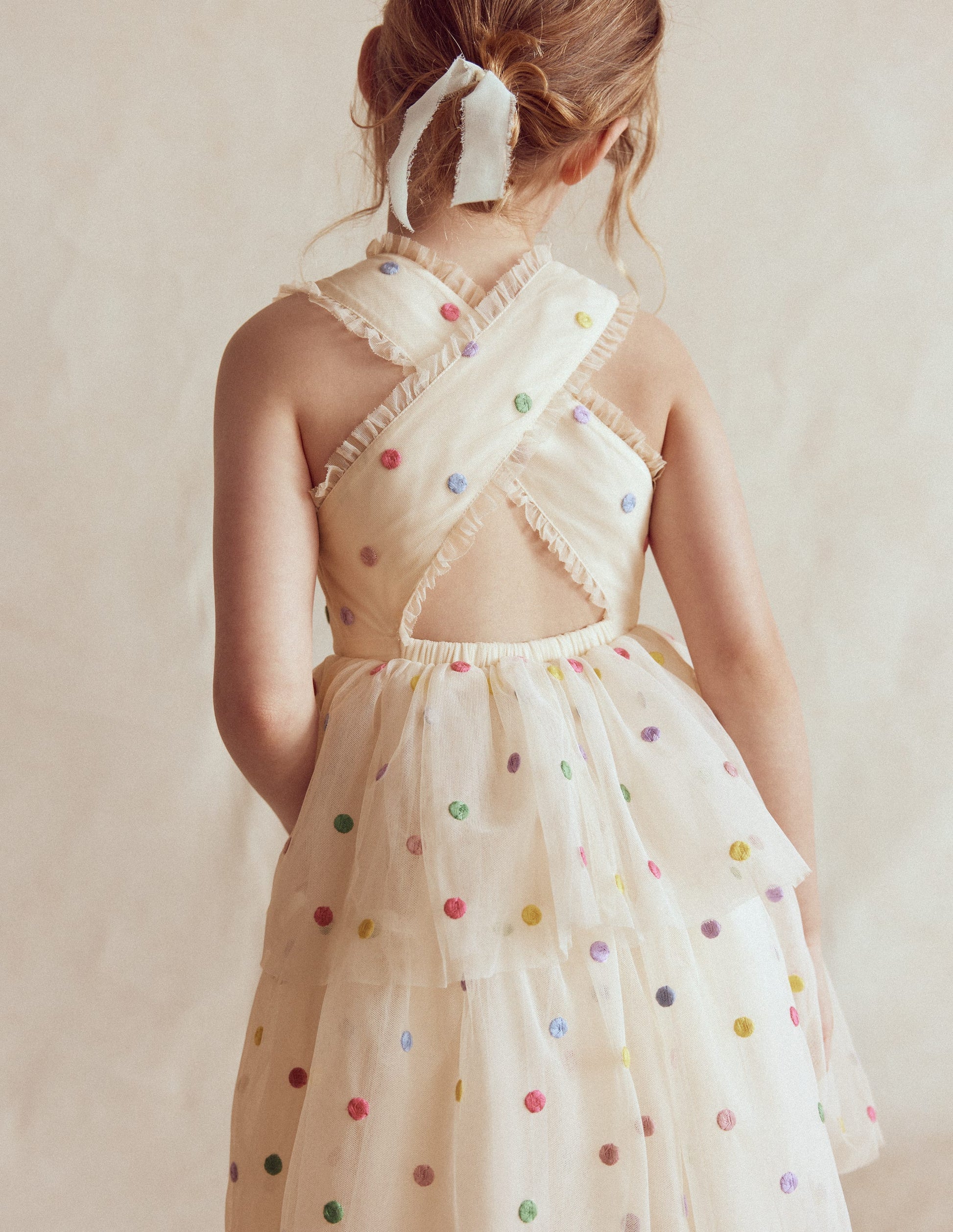 Spot Occasion Dress-Soft Ivory Multi Spot-3