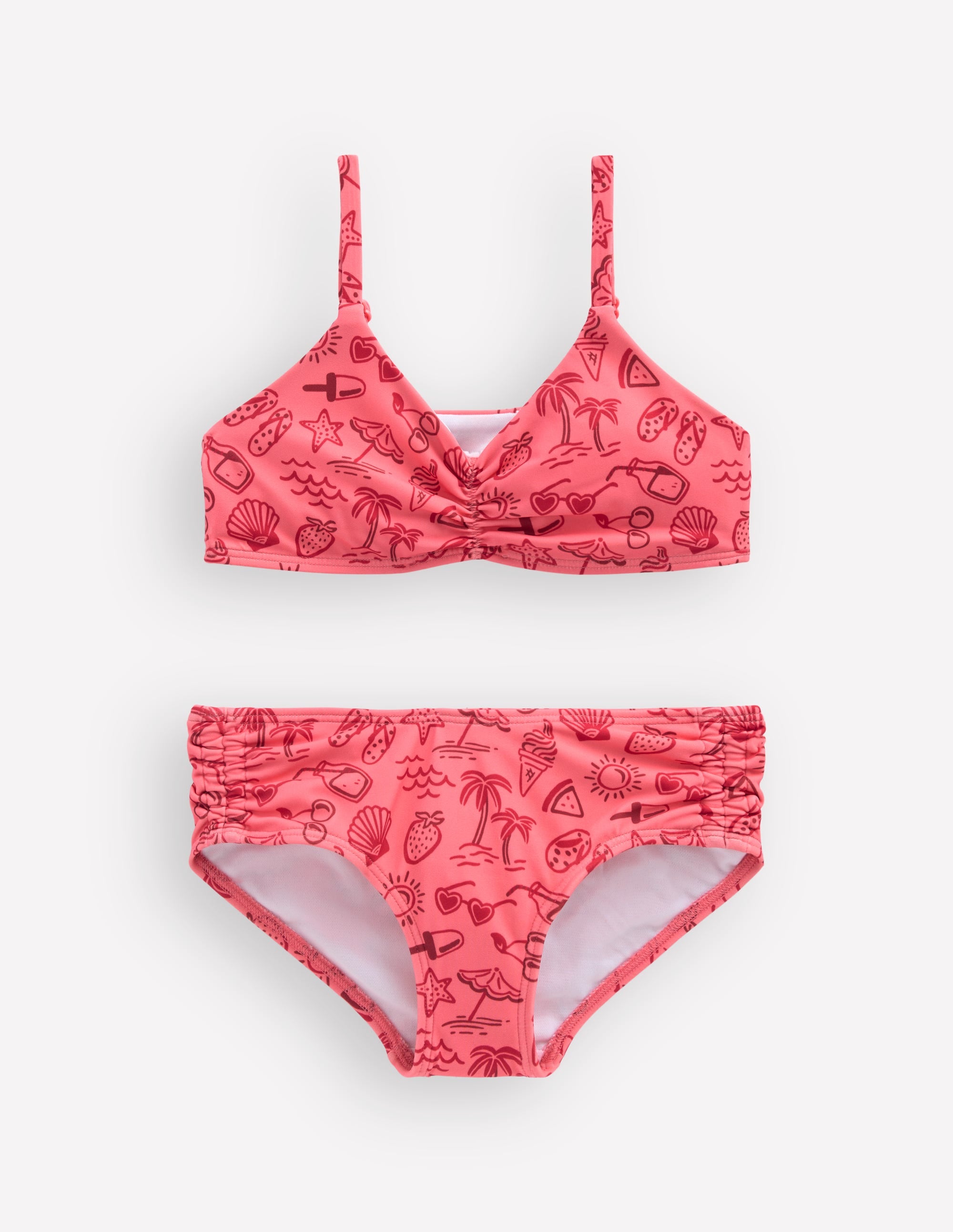 Ruched Bikini-Pink Holiday - Image 1