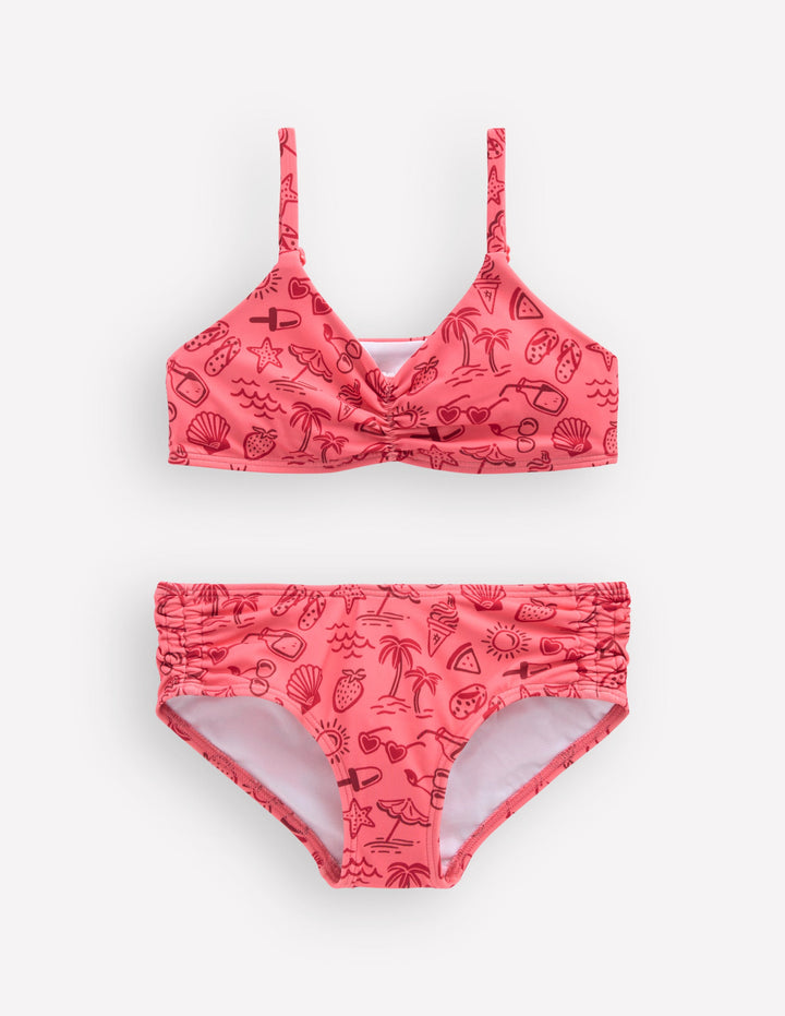 Ruched Bikini-Pink Holiday