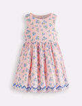 Broderie Back Detail Dress-Chalk Pink Ditsy