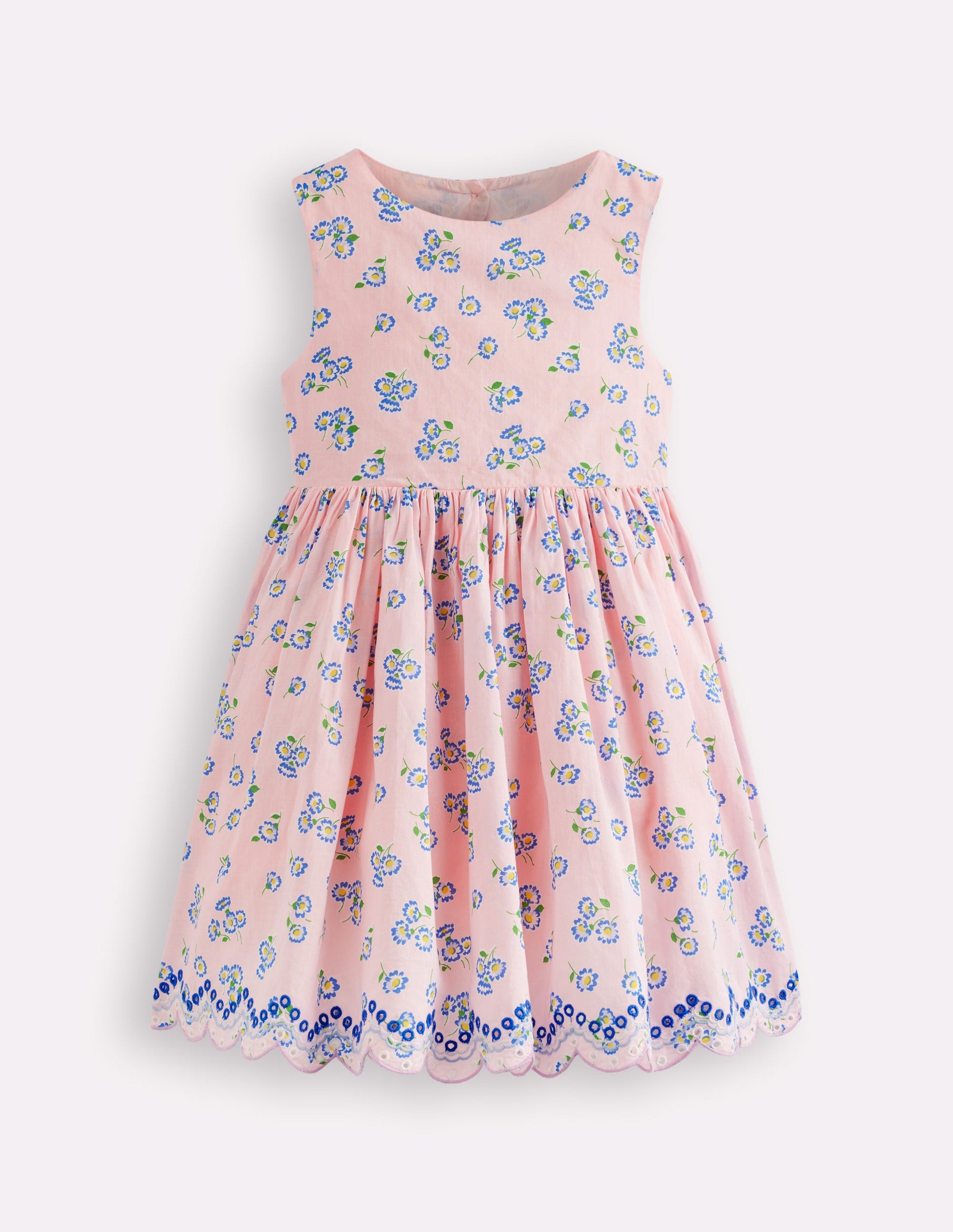 Broderie Back Detail Dress-Chalk Pink Ditsy-1
