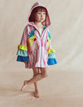 Fun Romie Towelling Zip-Up-Stripe Frill Parrot