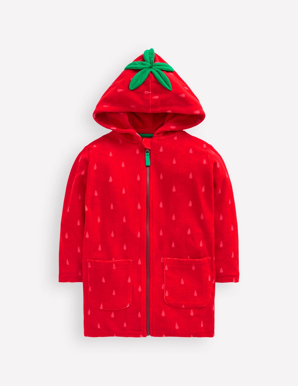 Fun Romie Towelling Zip-Up-Strawberry Tart Red-2
