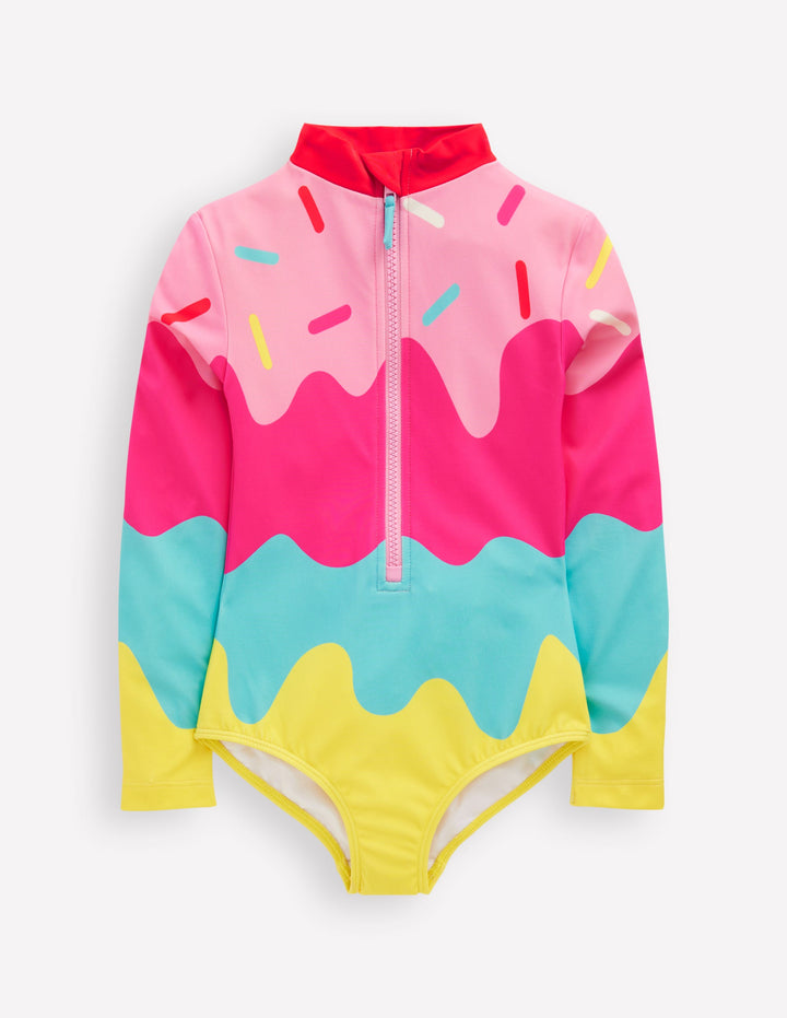 Fun Long Sleeve Swimsuit-Ice Cream