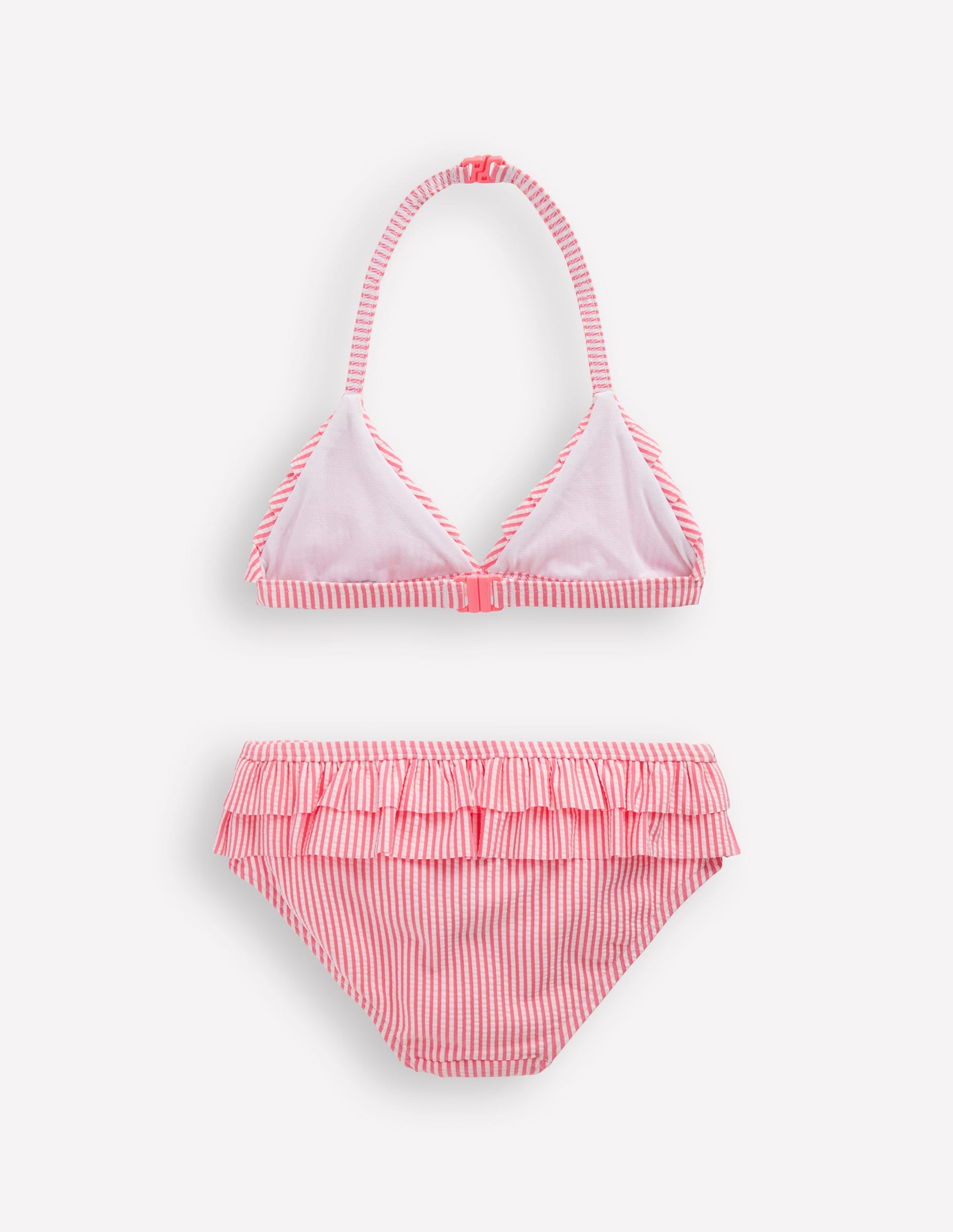 Frill Bikini-Salmon Pink Stripe-2