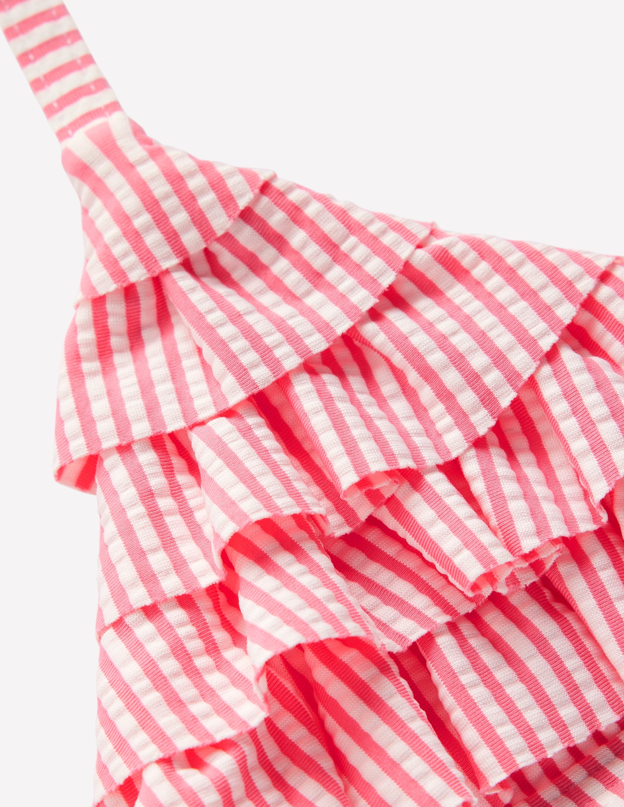 Frill Bikini-Salmon Pink Stripe - Image 3