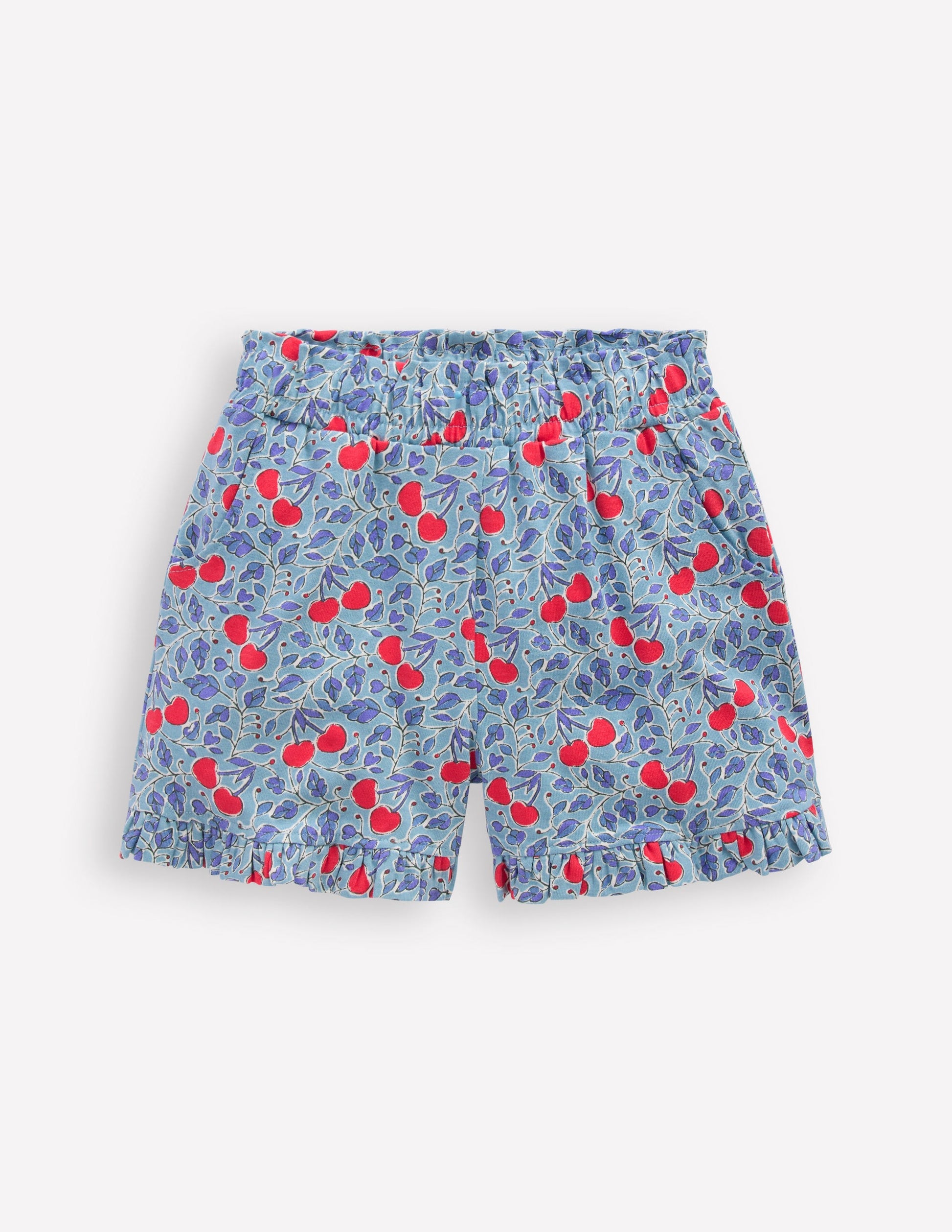 Pretty Jersey Shorts-Cloud Blue Cherry Vine-1