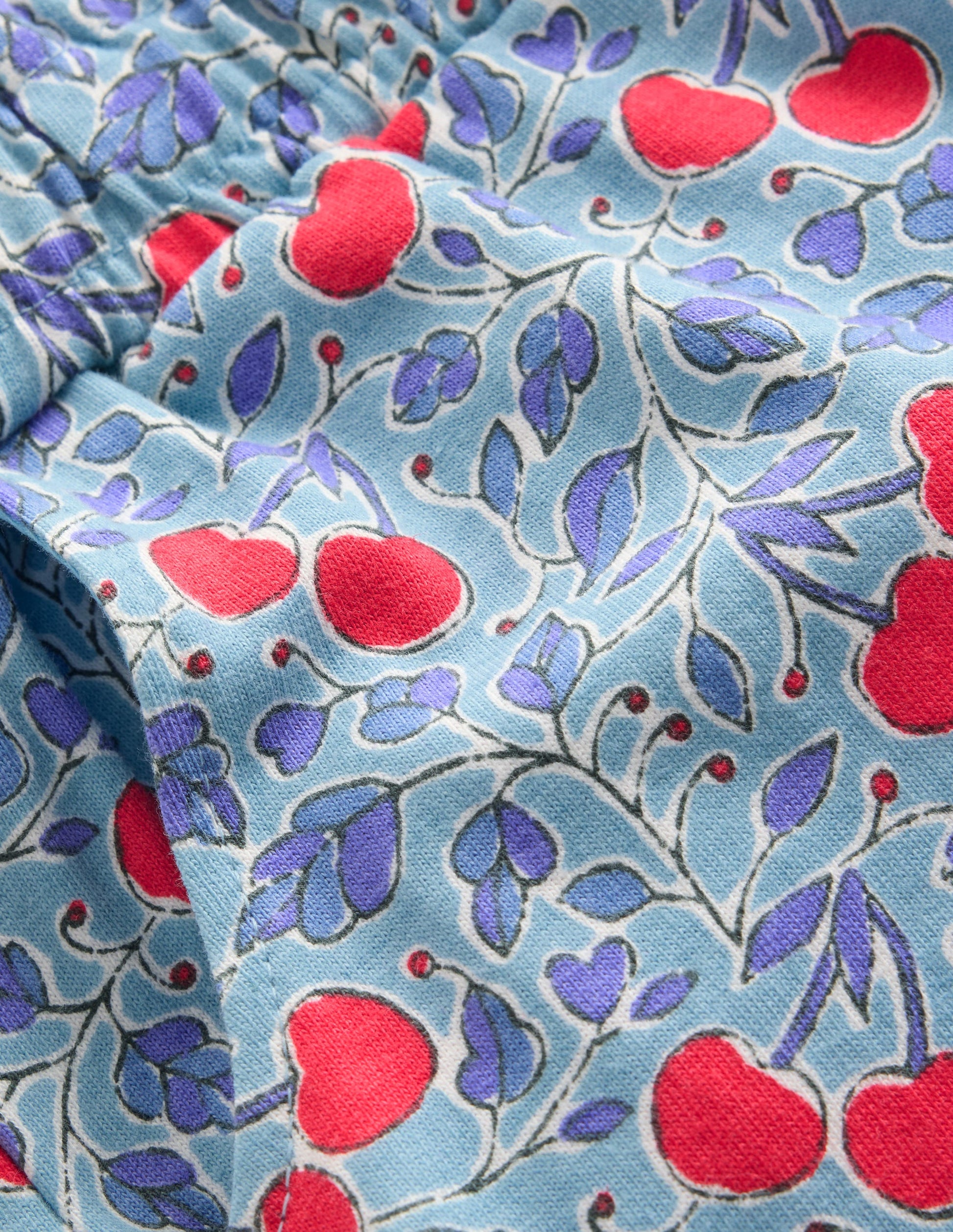 Pretty Jersey Shorts-Cloud Blue Cherry Vine-3