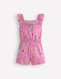 Ciara Pom Trim Jersey Playsuit-Formica Pink Holiday