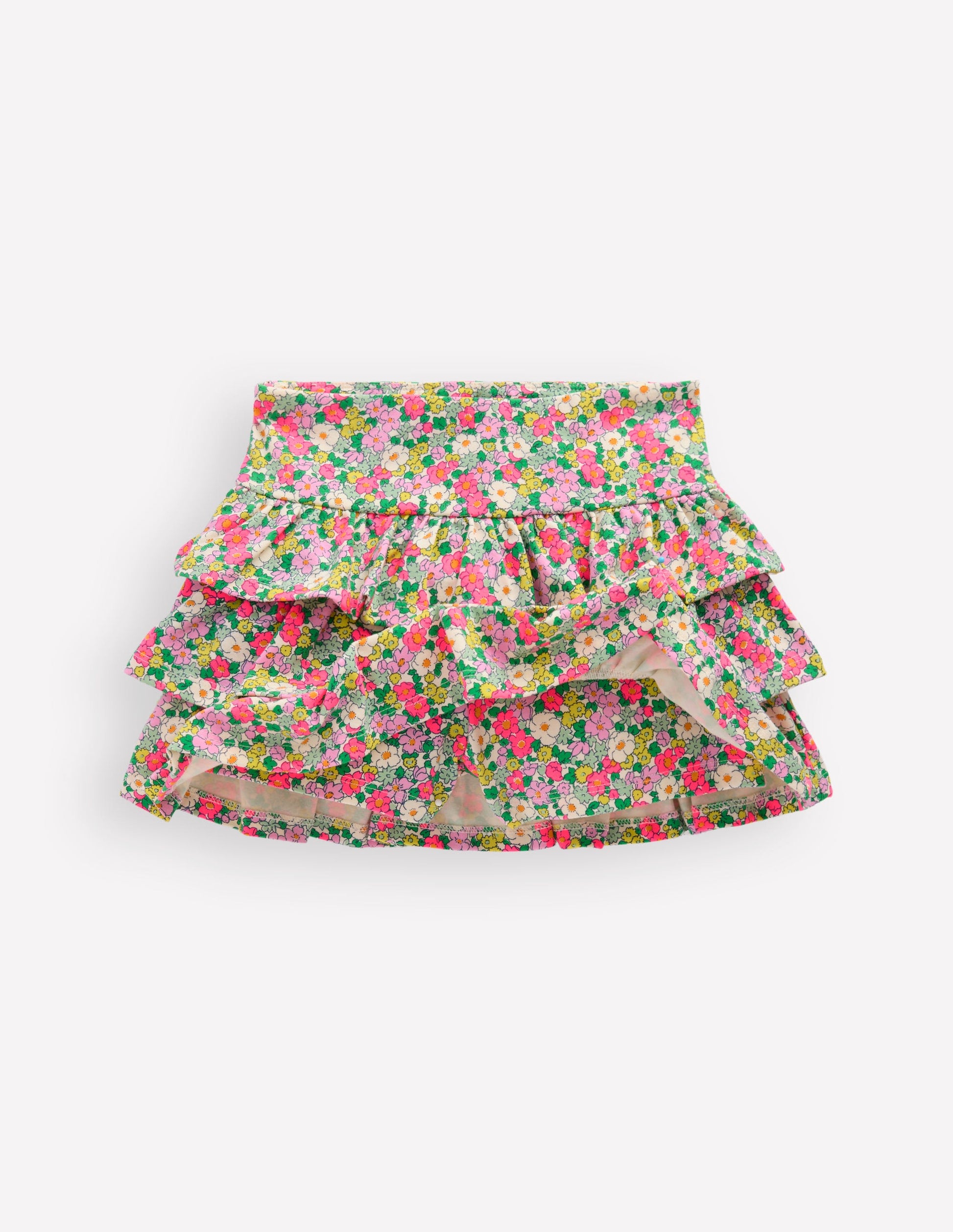 Frill Jersey Skort-Multi Summer Flowerbed-4