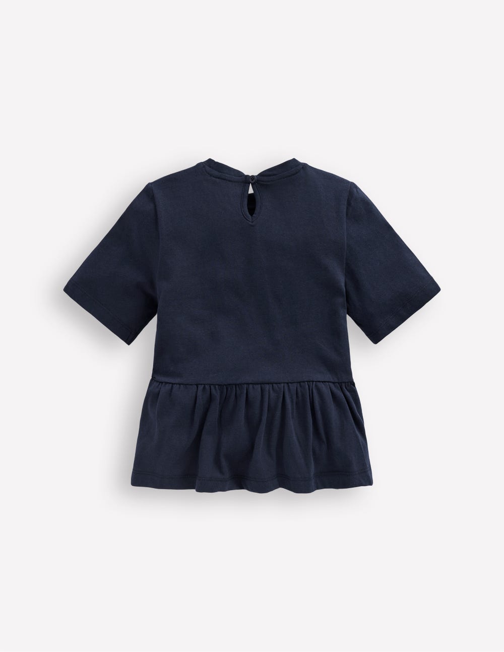 Short Sleeve Peplum Top-Navy Blazer (19-3923 TCX) - Image 2