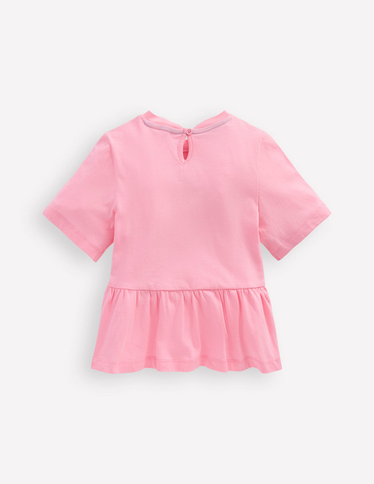 Short Sleeve Peplum Top-Pink - Image 2