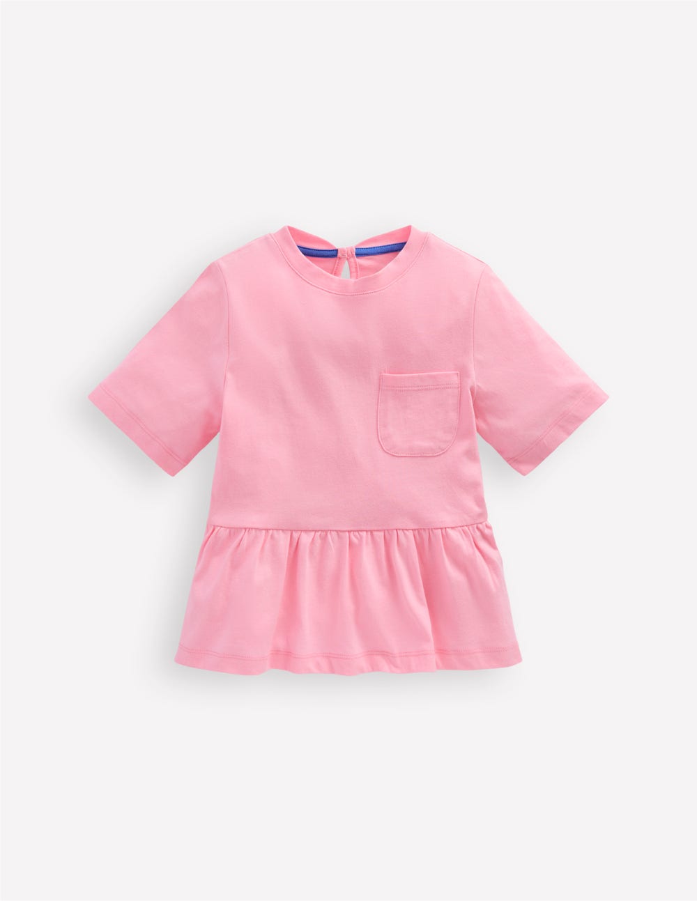 Short Sleeve Peplum Top-Pink-1