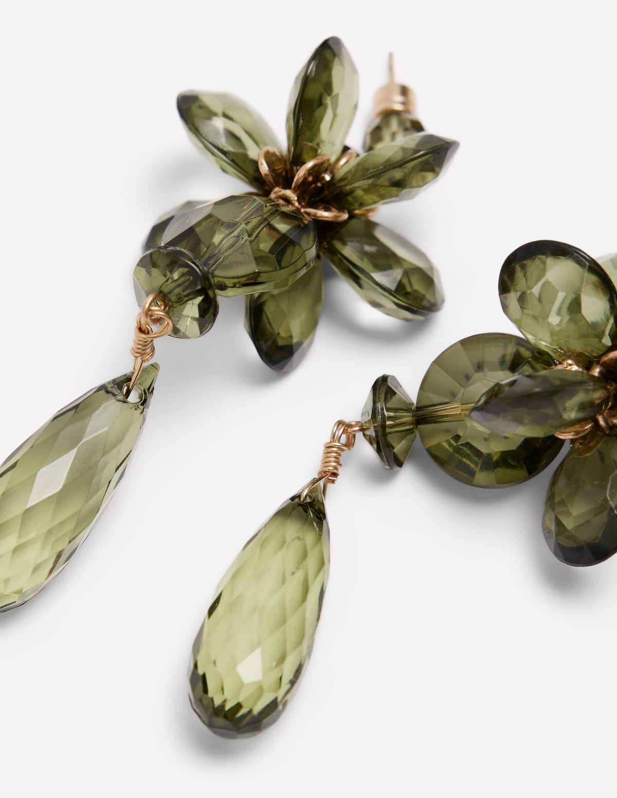 Coloured Glass Earrings-Green - Image 4