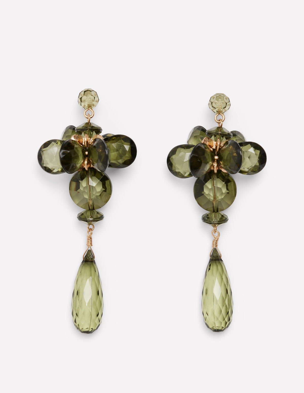 Coloured Glass Earrings-Green - Image 1
