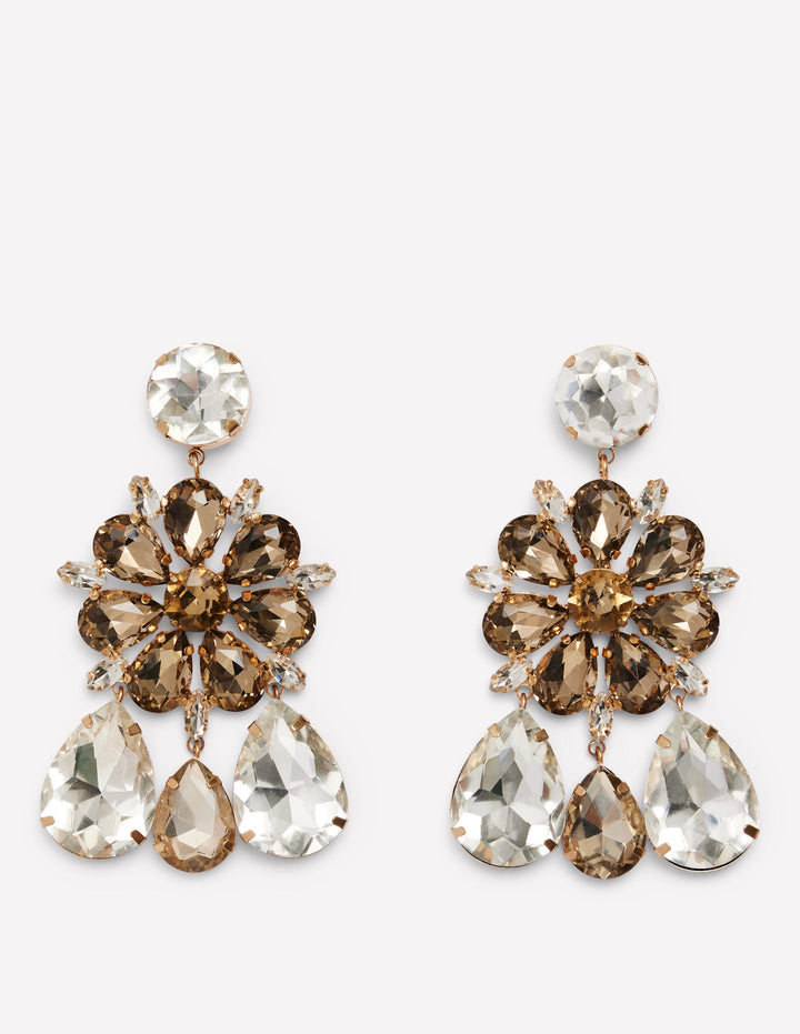 Statement Jewel Earrings-Smoke