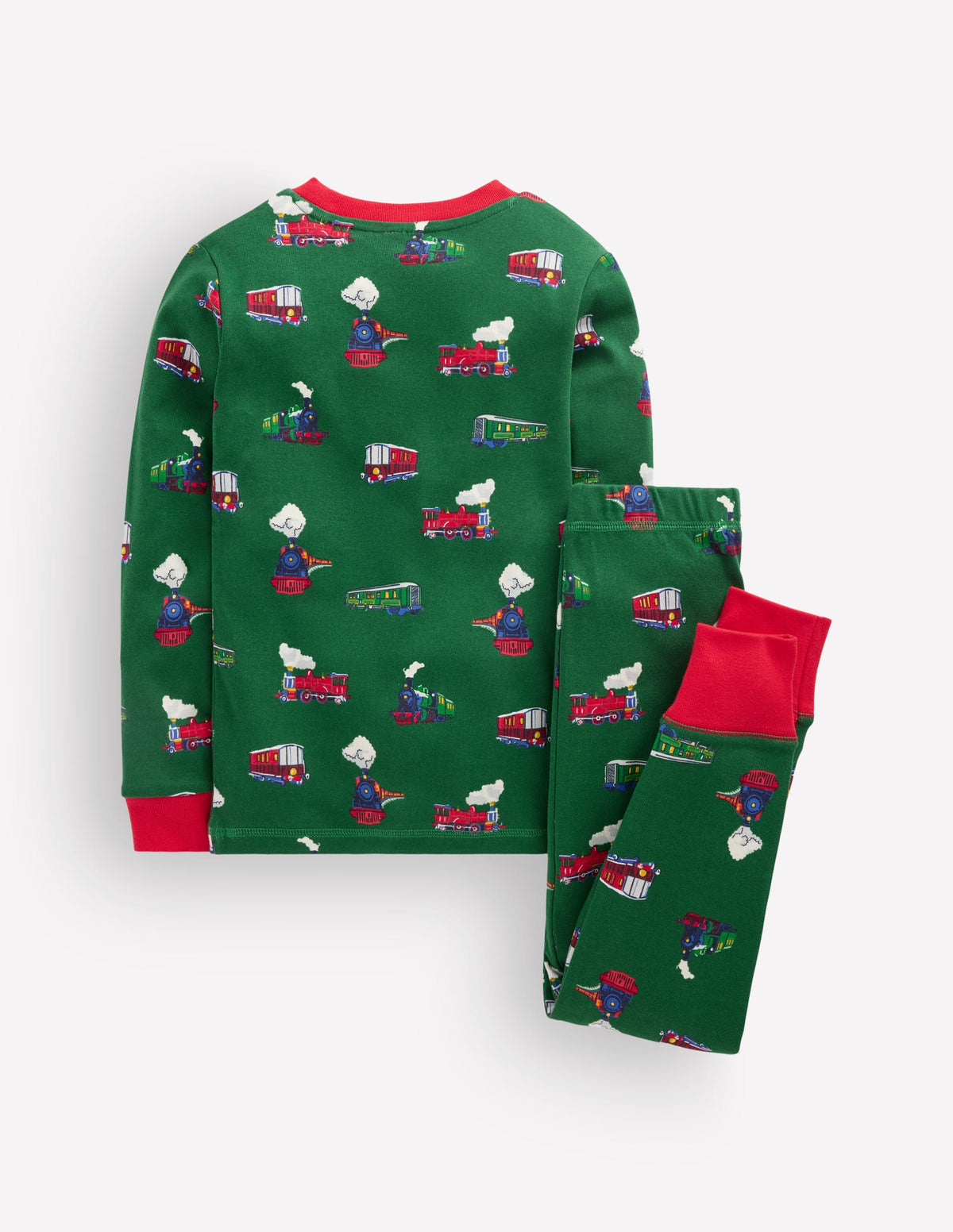 Snug Long John Pyjamas-Trains-2