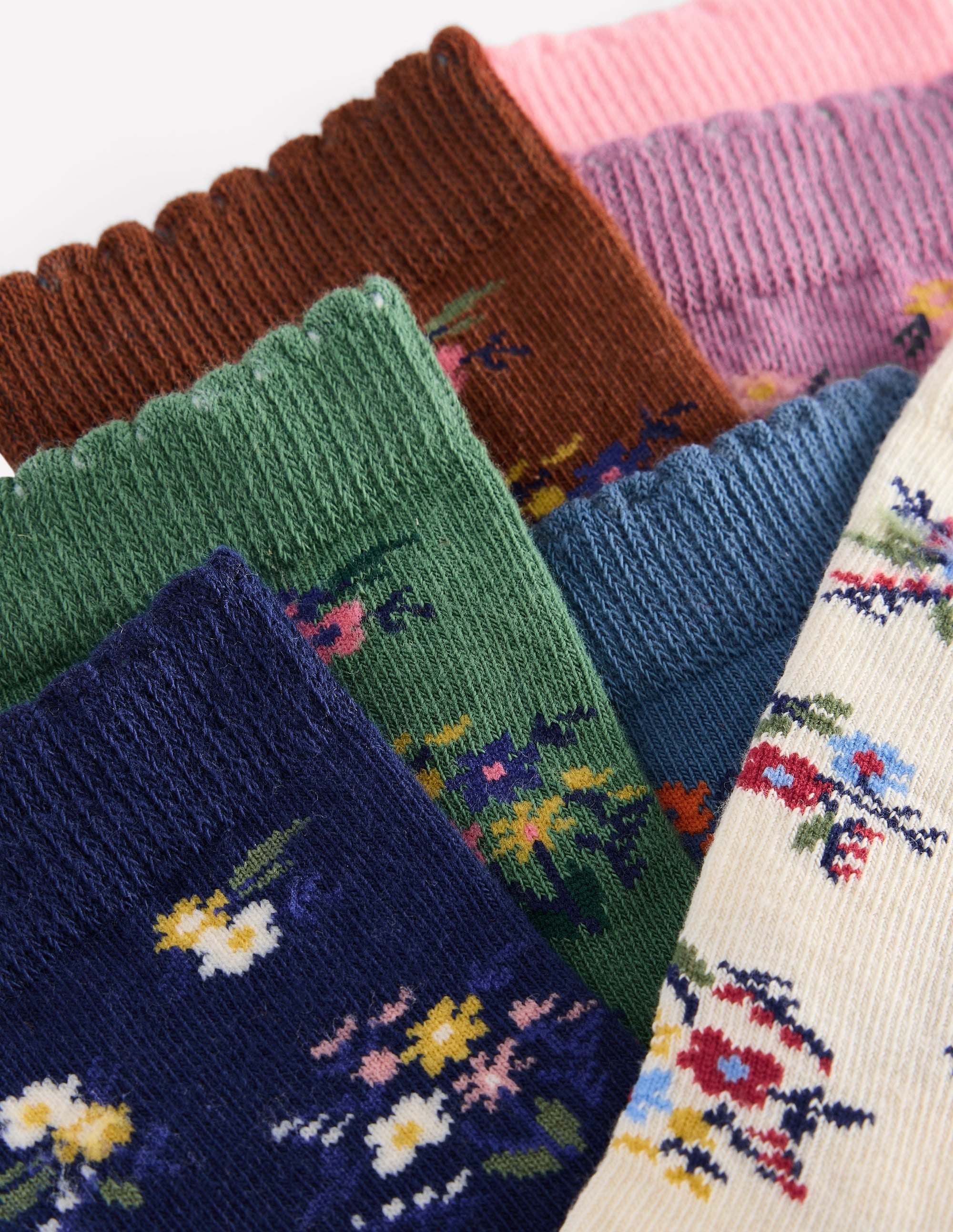 7-pack Socks-Vintage Flower Posy - Image 2