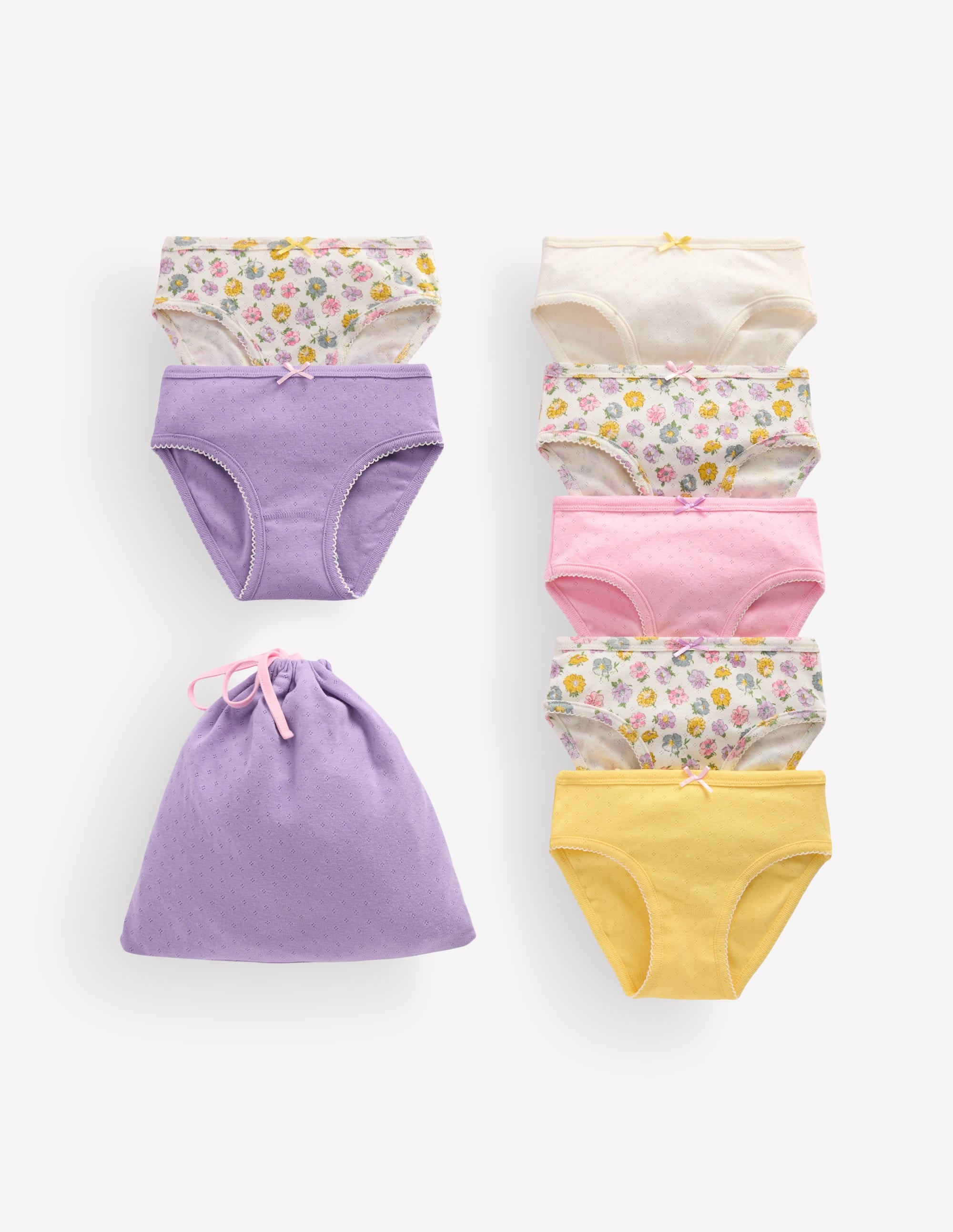 7-pack Pointelle Pants-Rosa floral - Image 1