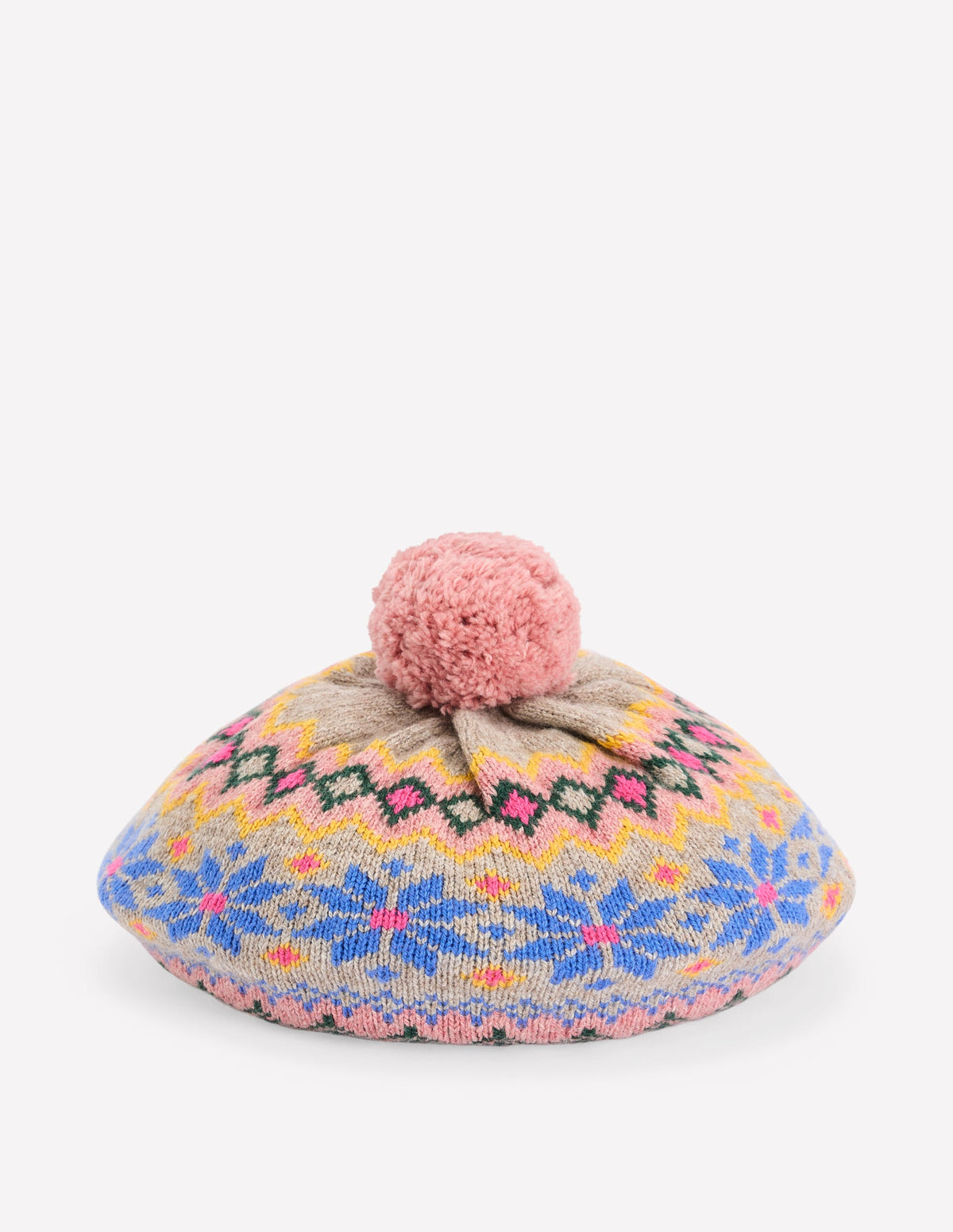 Fair Isle Beret-Mink Melange-3