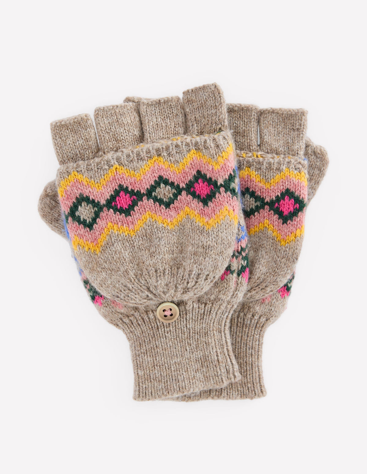 Fair Isle Mittens-Mink Melange - Image 1